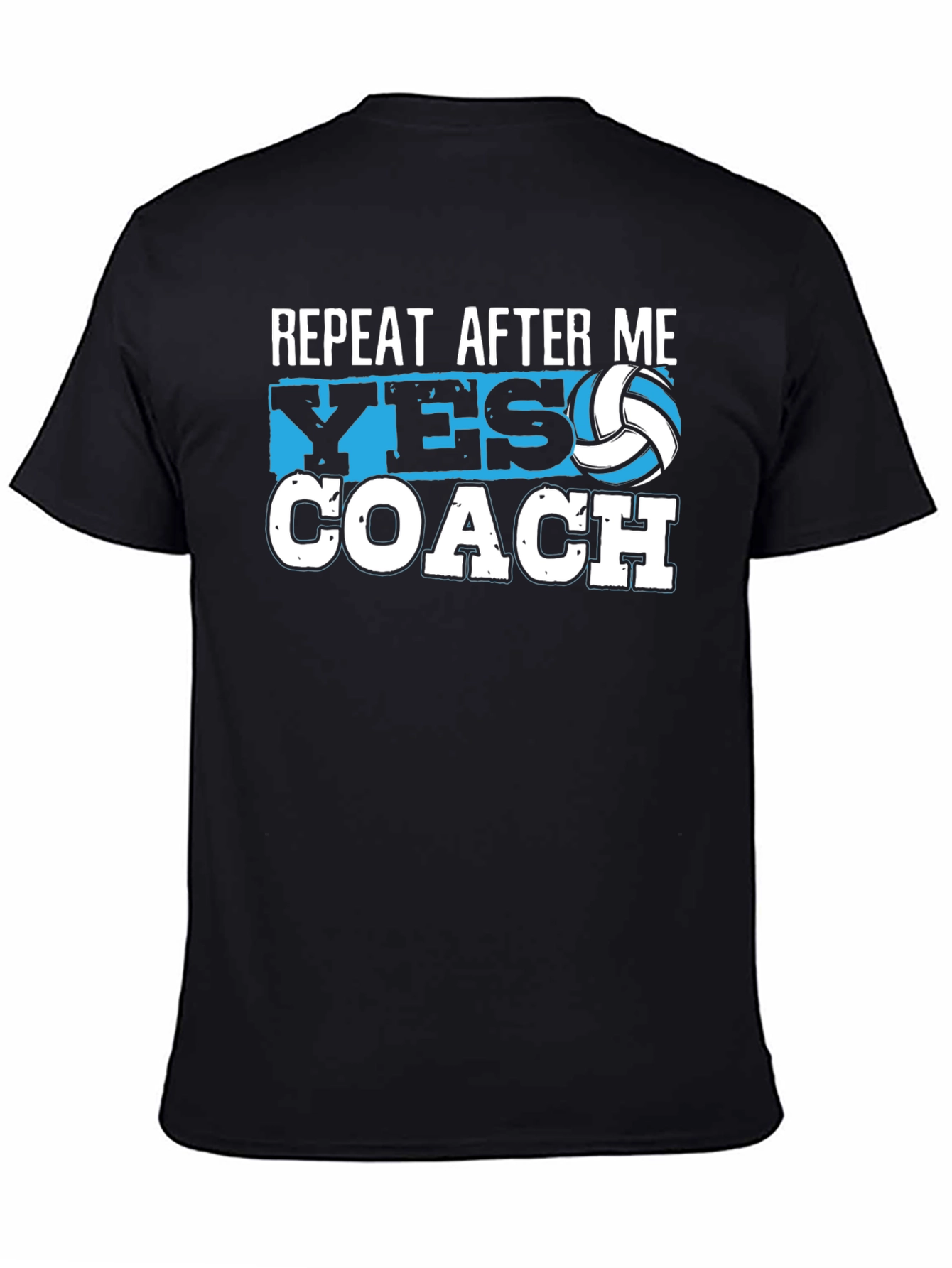 Black Repeat After Me Yes Coach Volleyball T-Shirt view 4