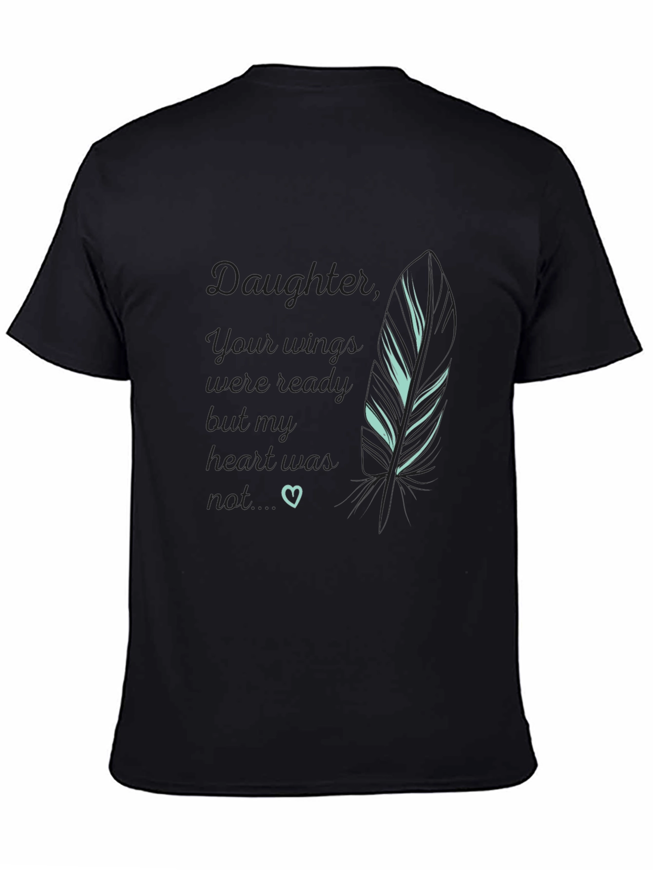 Black Daughter Wings Ready Black Graphic Tee view 4