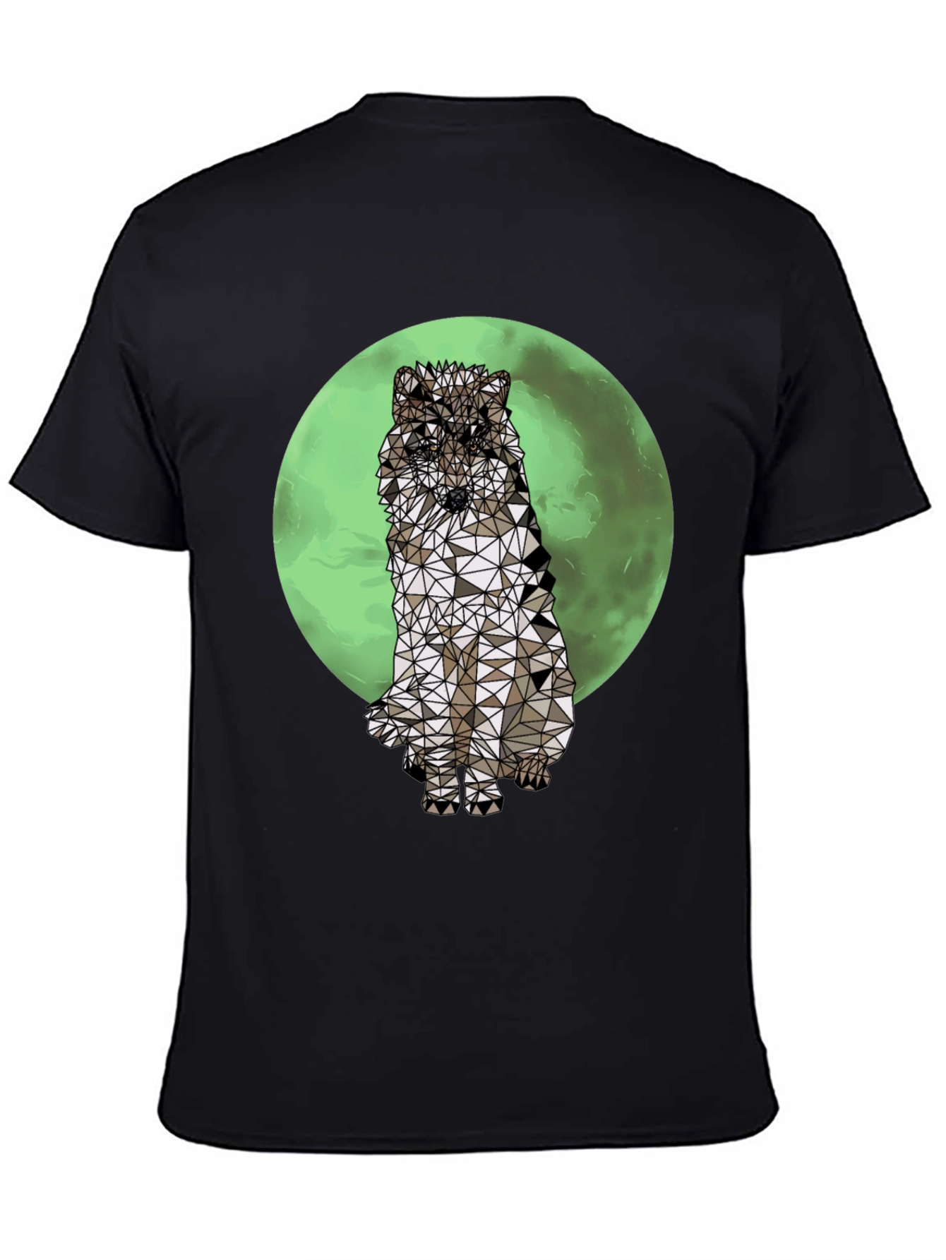Black Geometric Wolf T-Shirt - Graphic Tee view 4