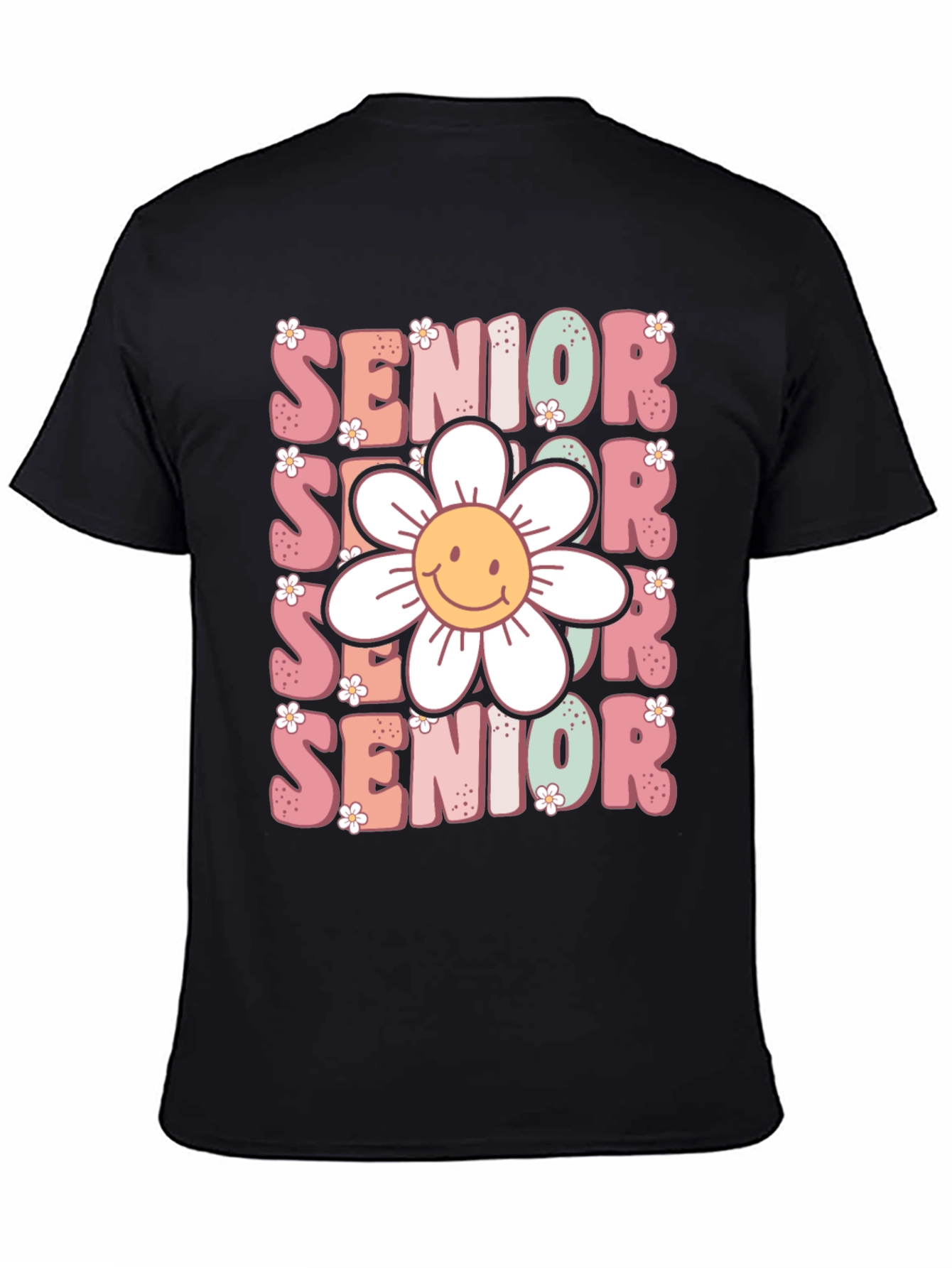 Black Senior Flower Graphic Tee view 4