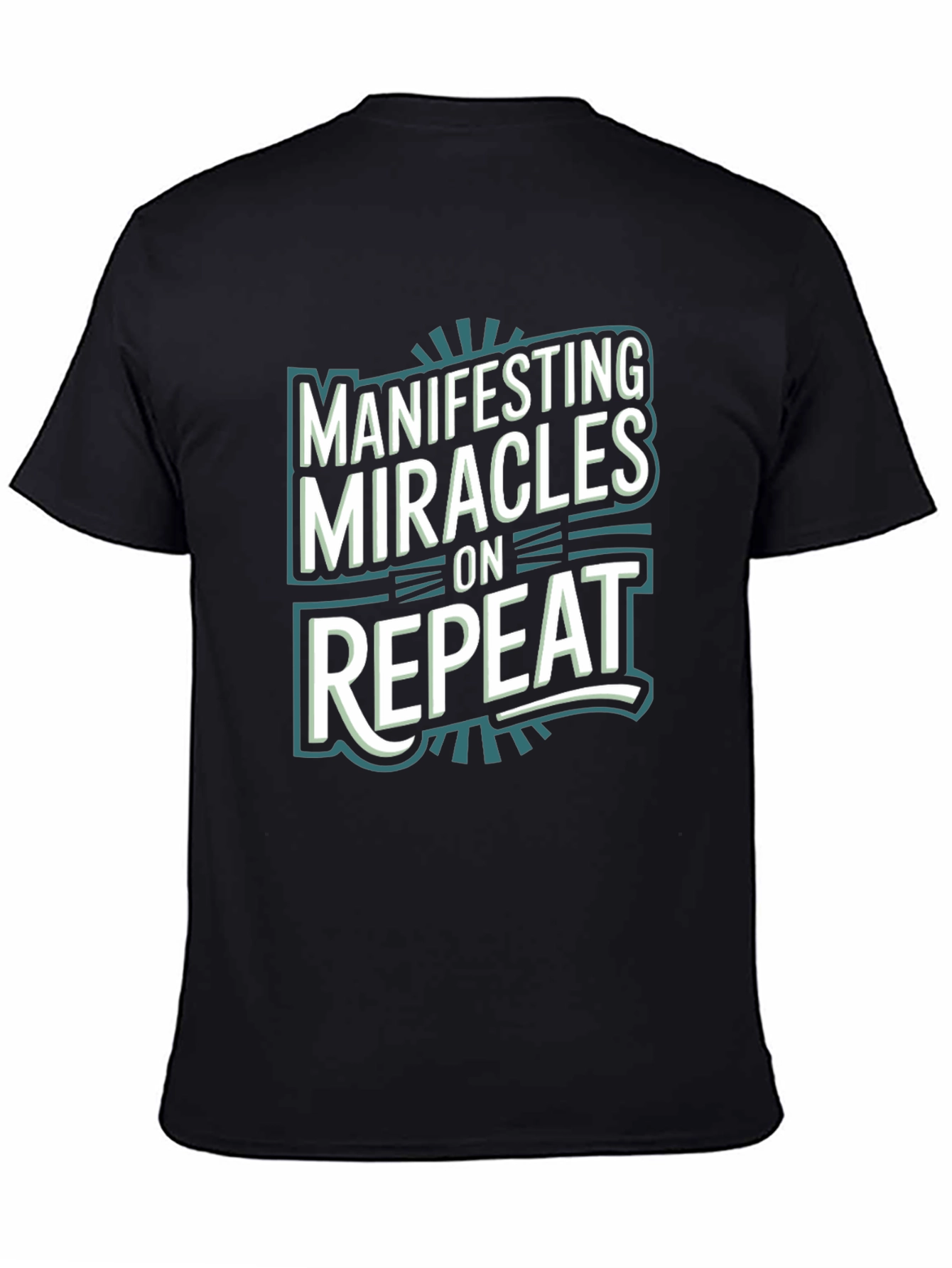 Black Manifesting Miracles On Repeat Black Graphic Tee view 4