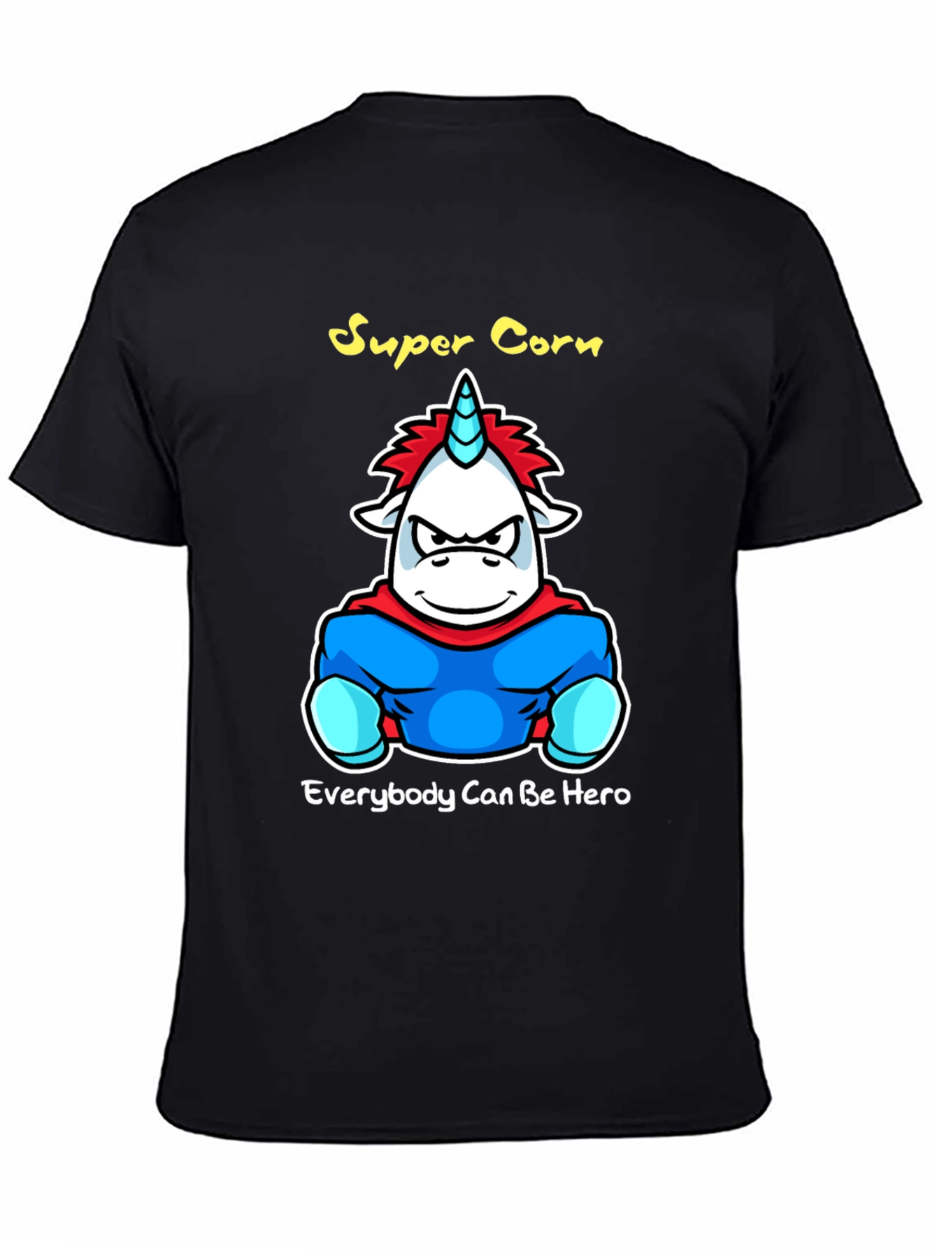 Black Super Corn Hero Graphic T-Shirt - Black view 4