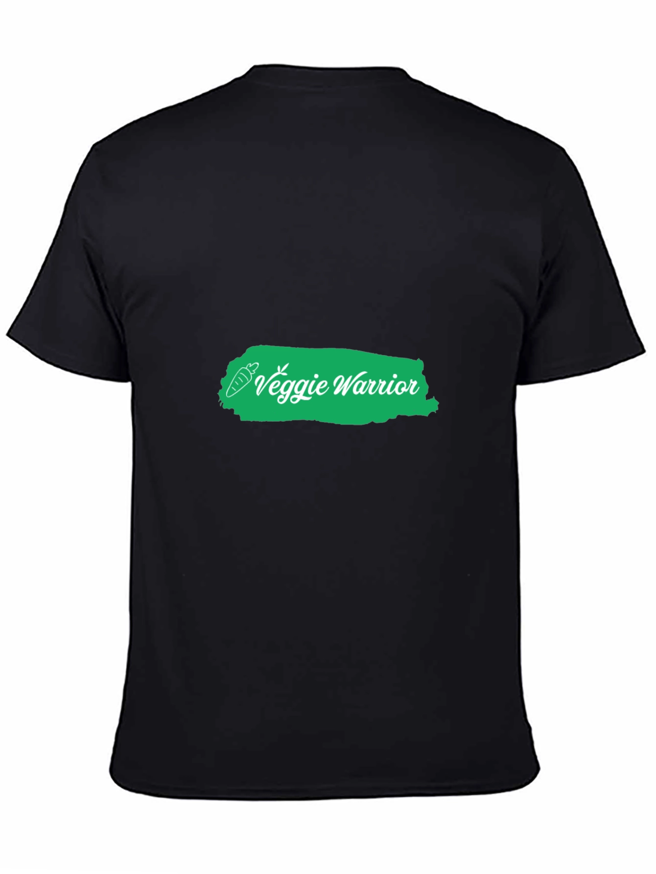 Black Veggie Warrior Graphic Tee - Black Cotton T-Shirt view 4