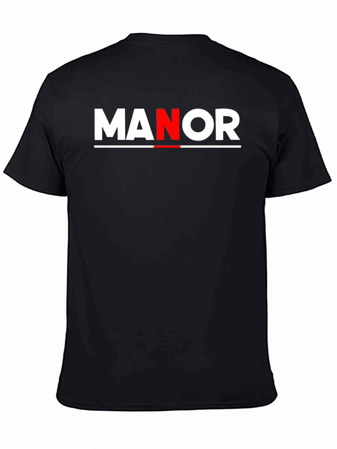 Black MANOR Bold Graphic Tee - Stylish Black Cotton Blend view 4