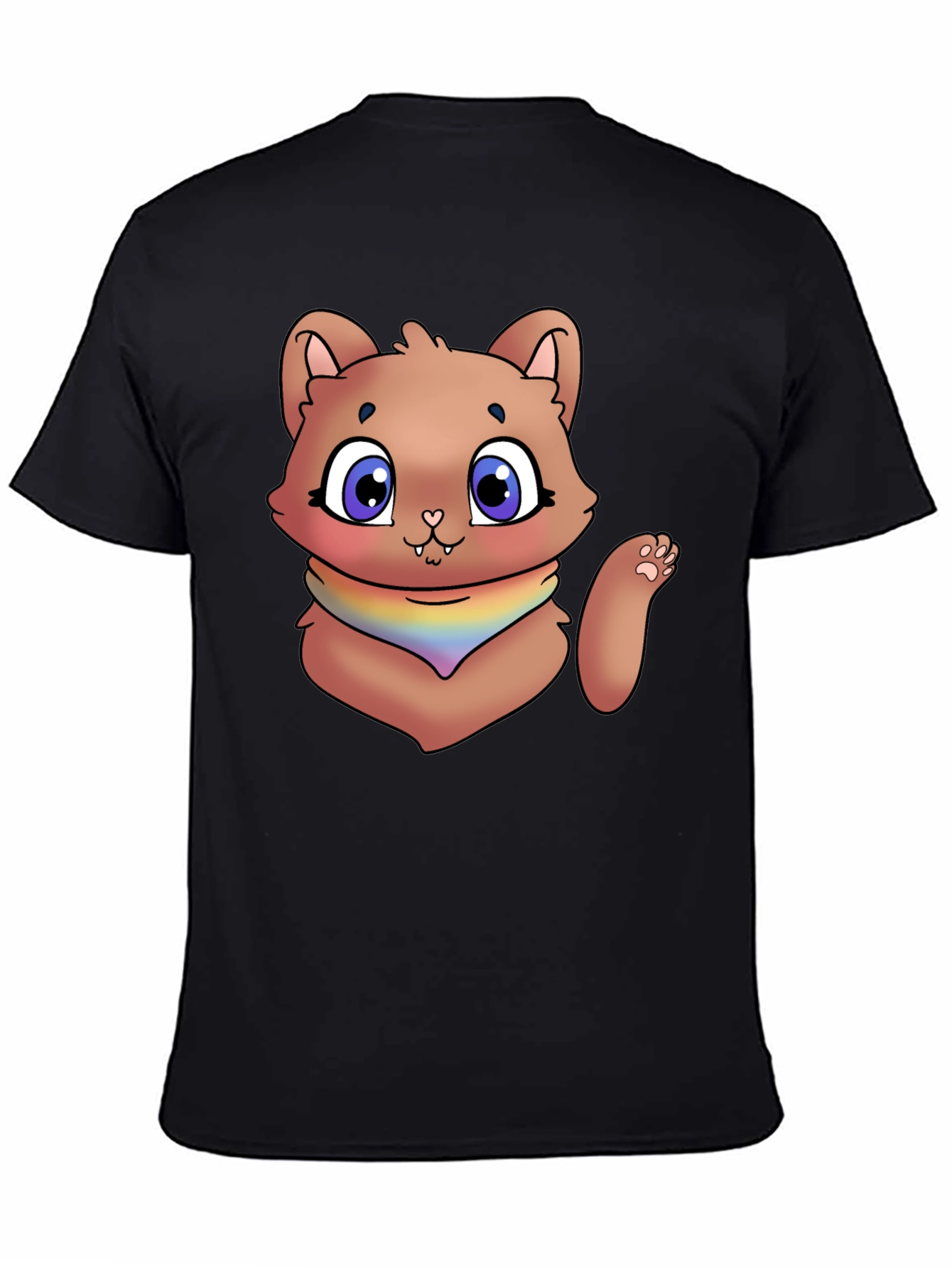Black Cartoon Cat T-Shirt view 4
