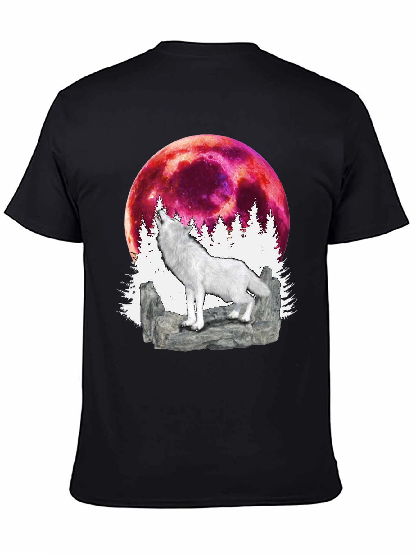 Black Wolf Moon Graphic T-Shirt view 4