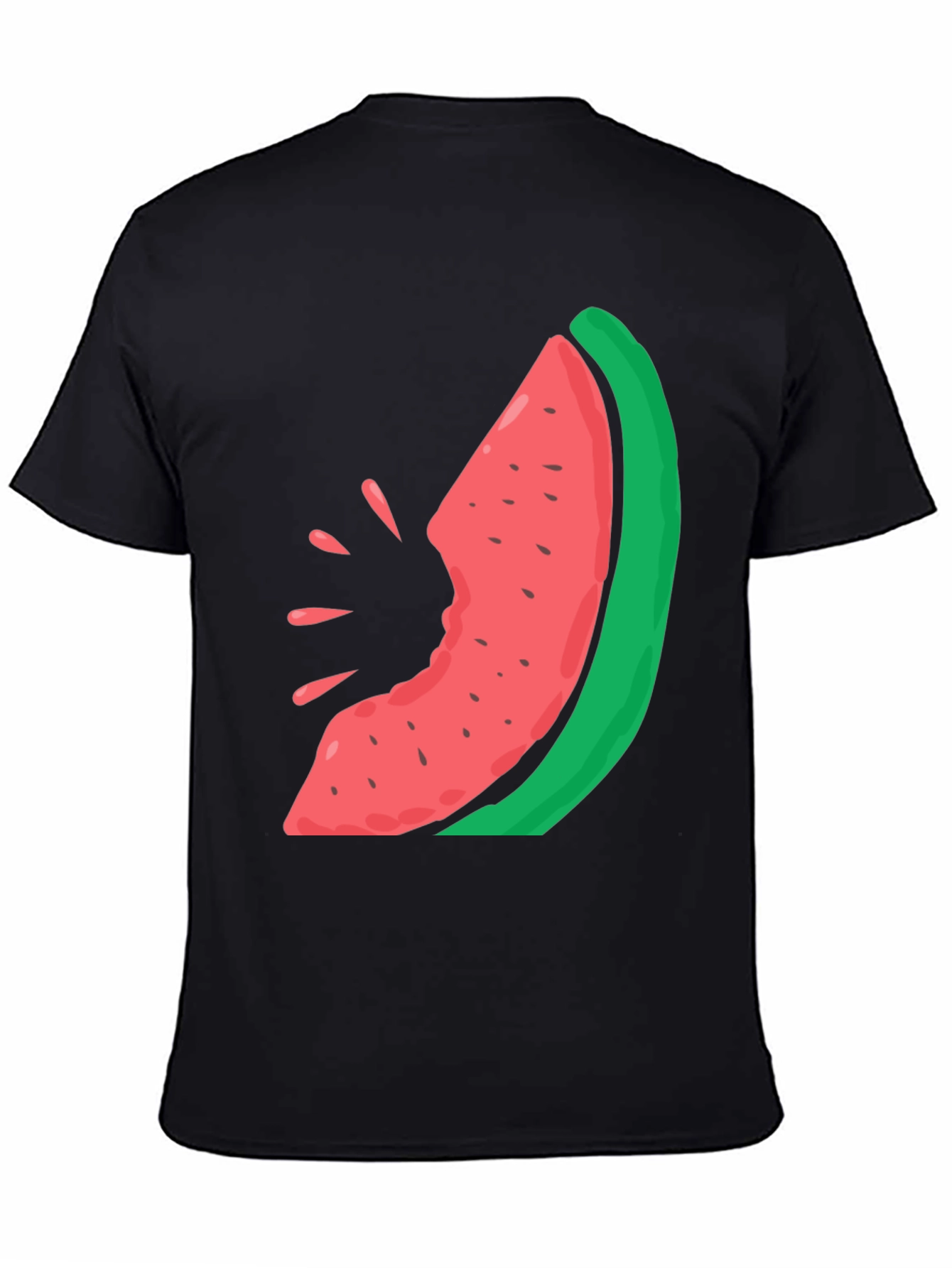 Black Watermelon Bite Graphic Tee - Casual Summer Style view 4