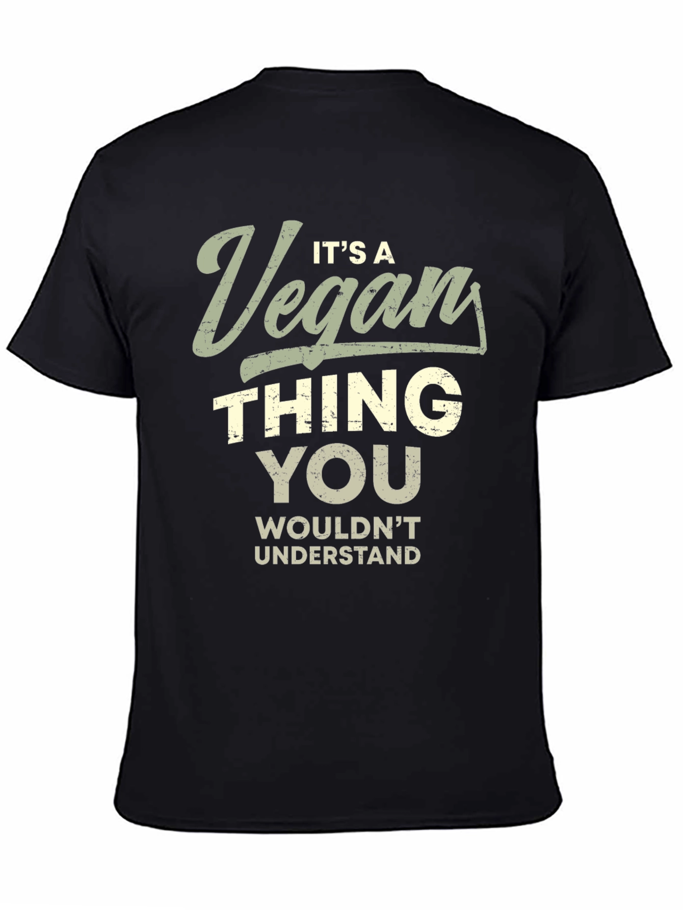 Black It's a Vegan Thing T-Shirt view 4
