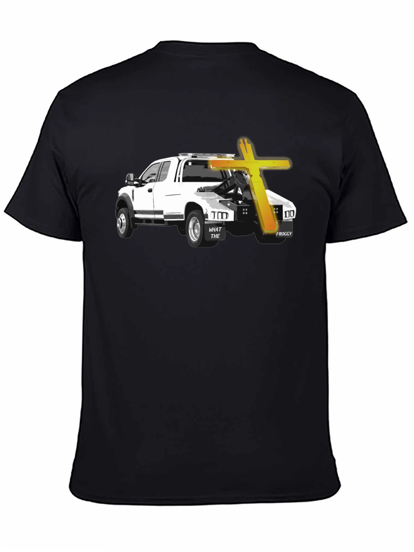 Black Tow Truck & Cross Graphic T-Shirt - Black view 4