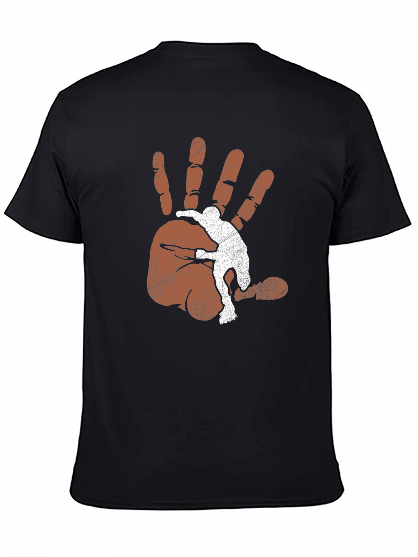 Black Man's Graphic Tee - Hand Print Design view 4