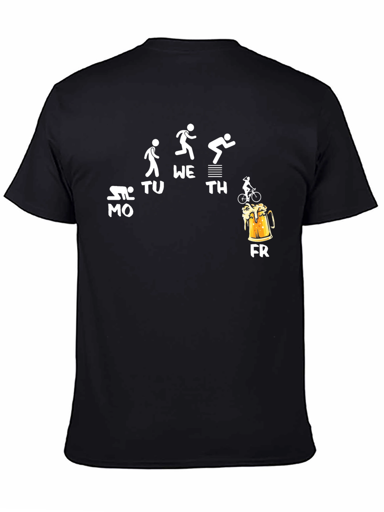 Black Funny Weekday Workout T-Shirt - Beer Friday view 4