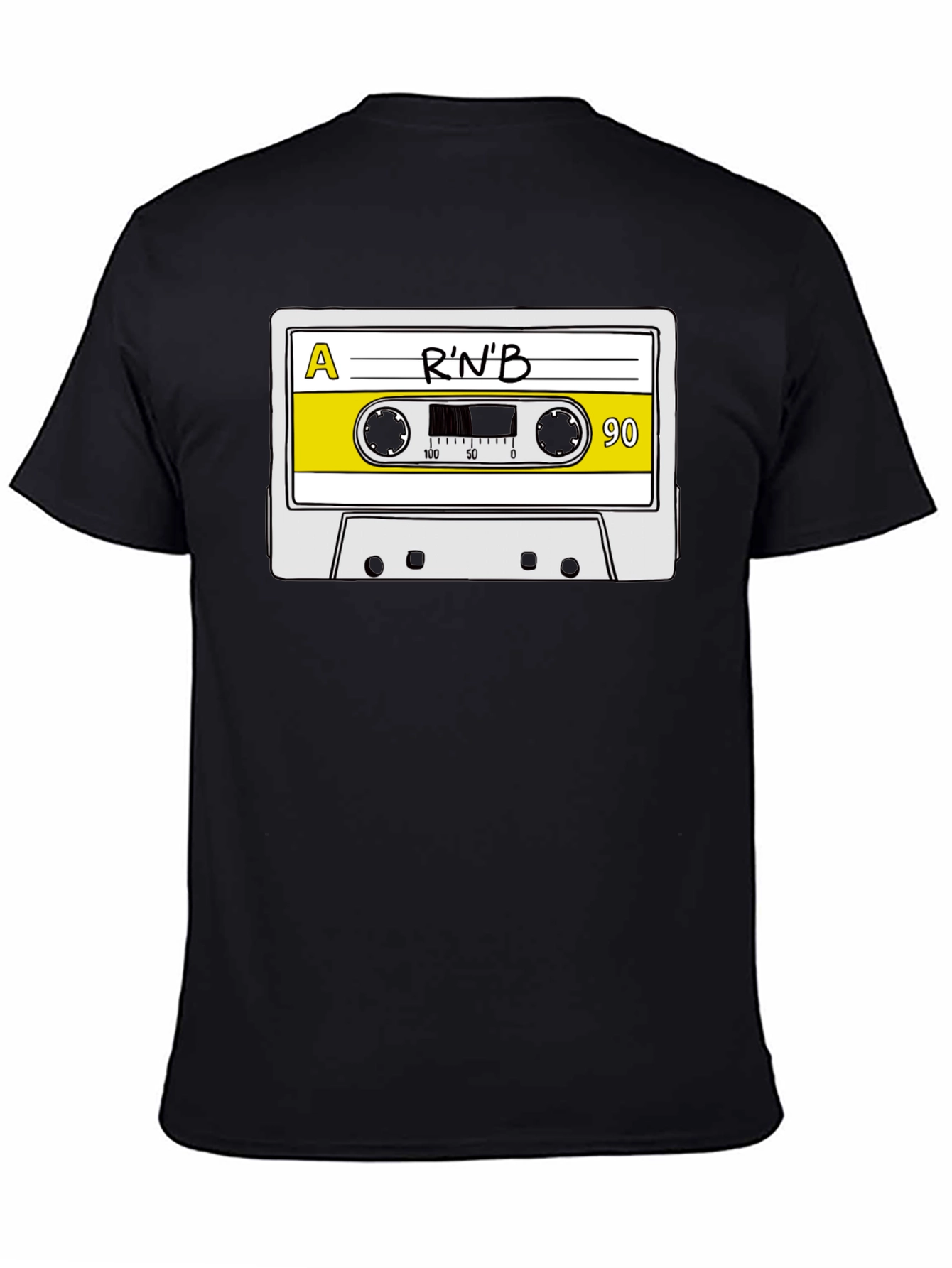 Black R'n'B Cassette Tape Graphic T-Shirt view 4