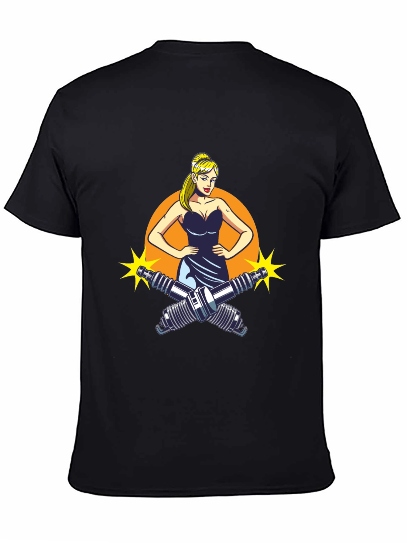 Black Cool Mechanic Girl T-Shirt view 4