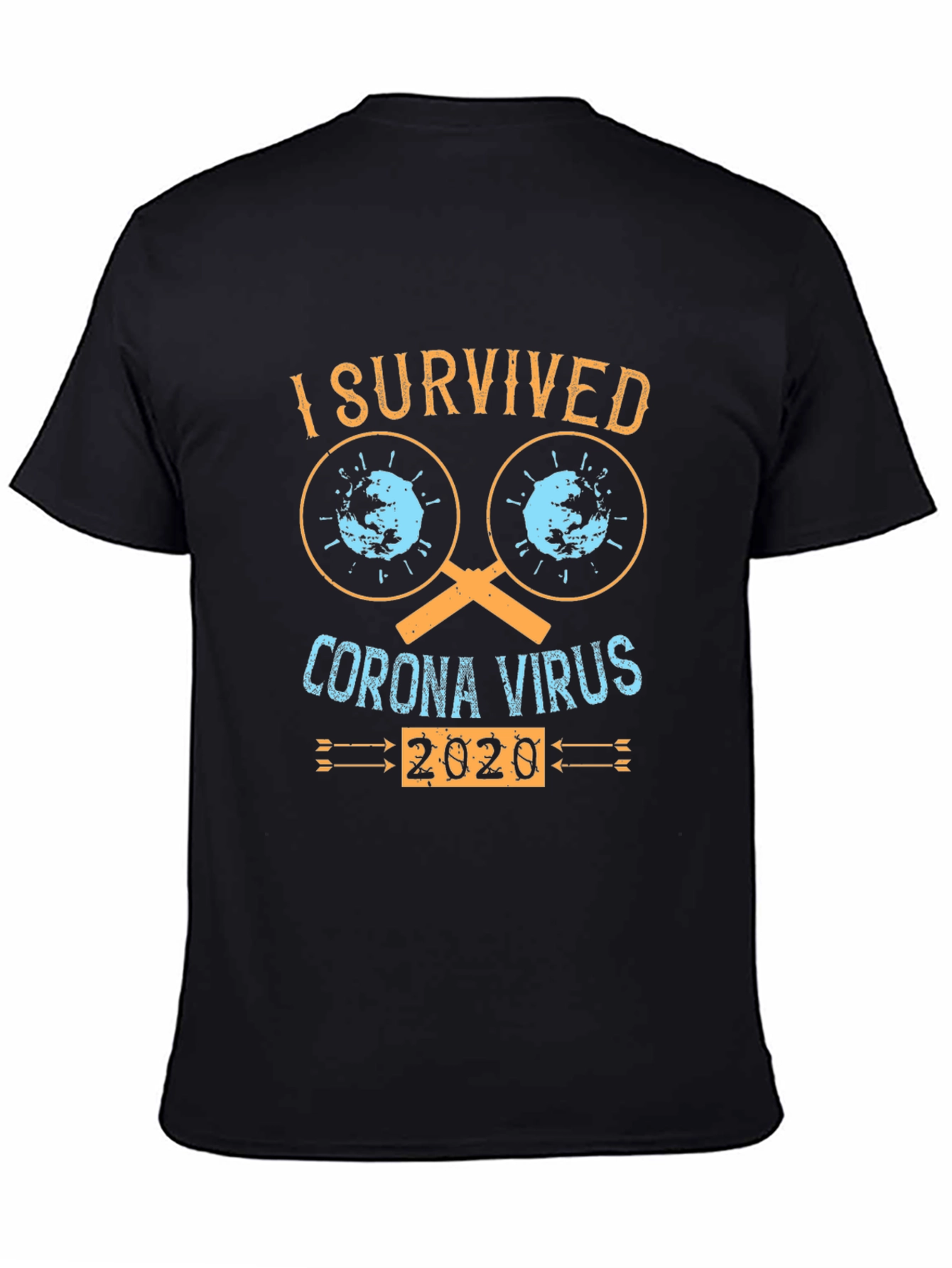 Black I Survived Corona Virus 2020 T-Shirt view 4