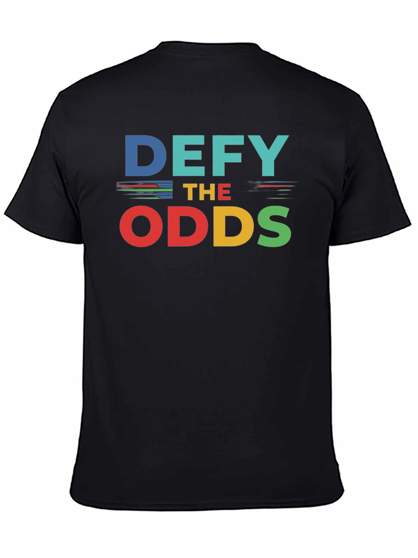Black Defy the Odds Graphic Tee - Motivational Shirt view 4