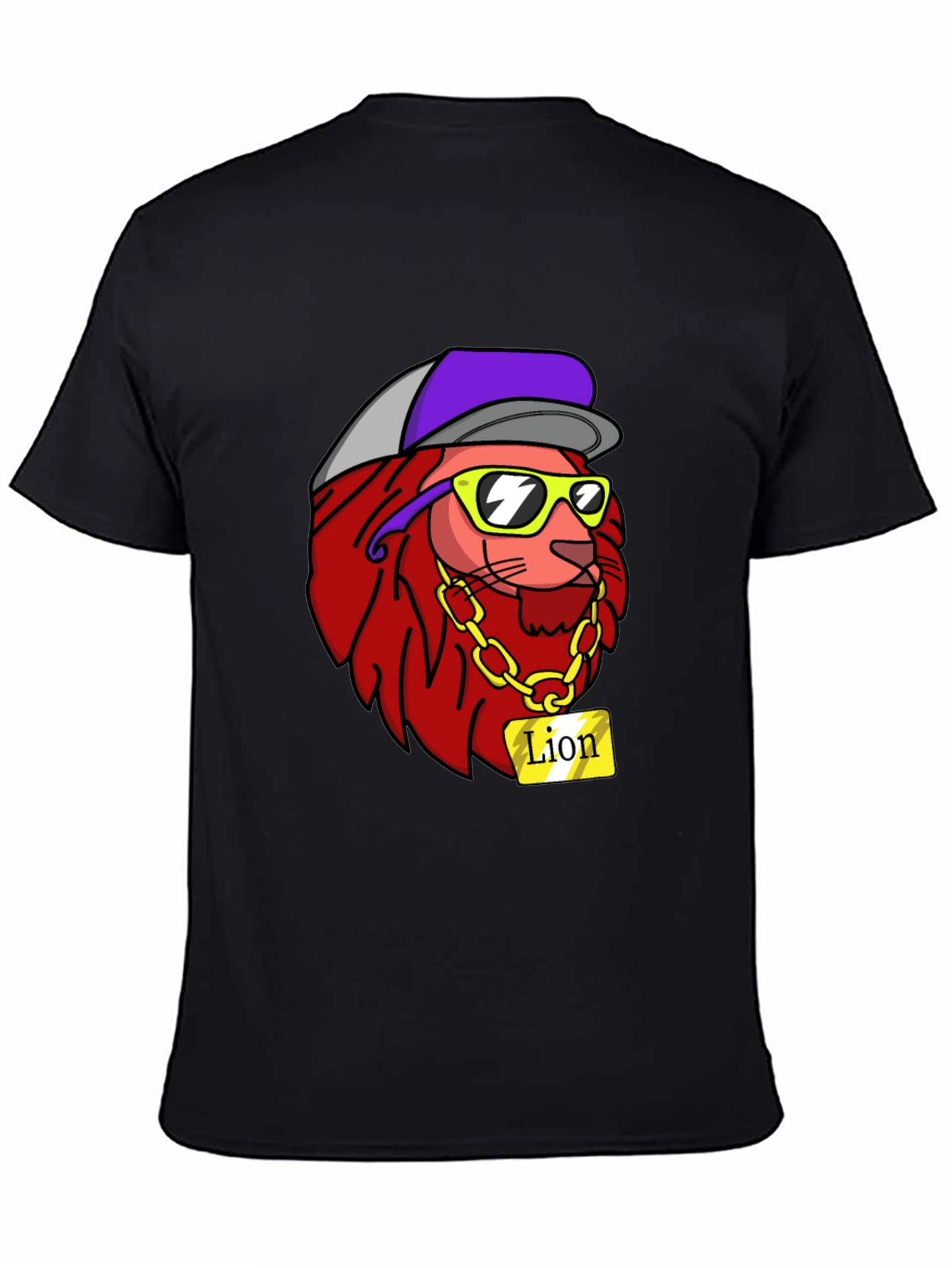 Black Cool Lion Graphic Tee - Streetwear Style view 4