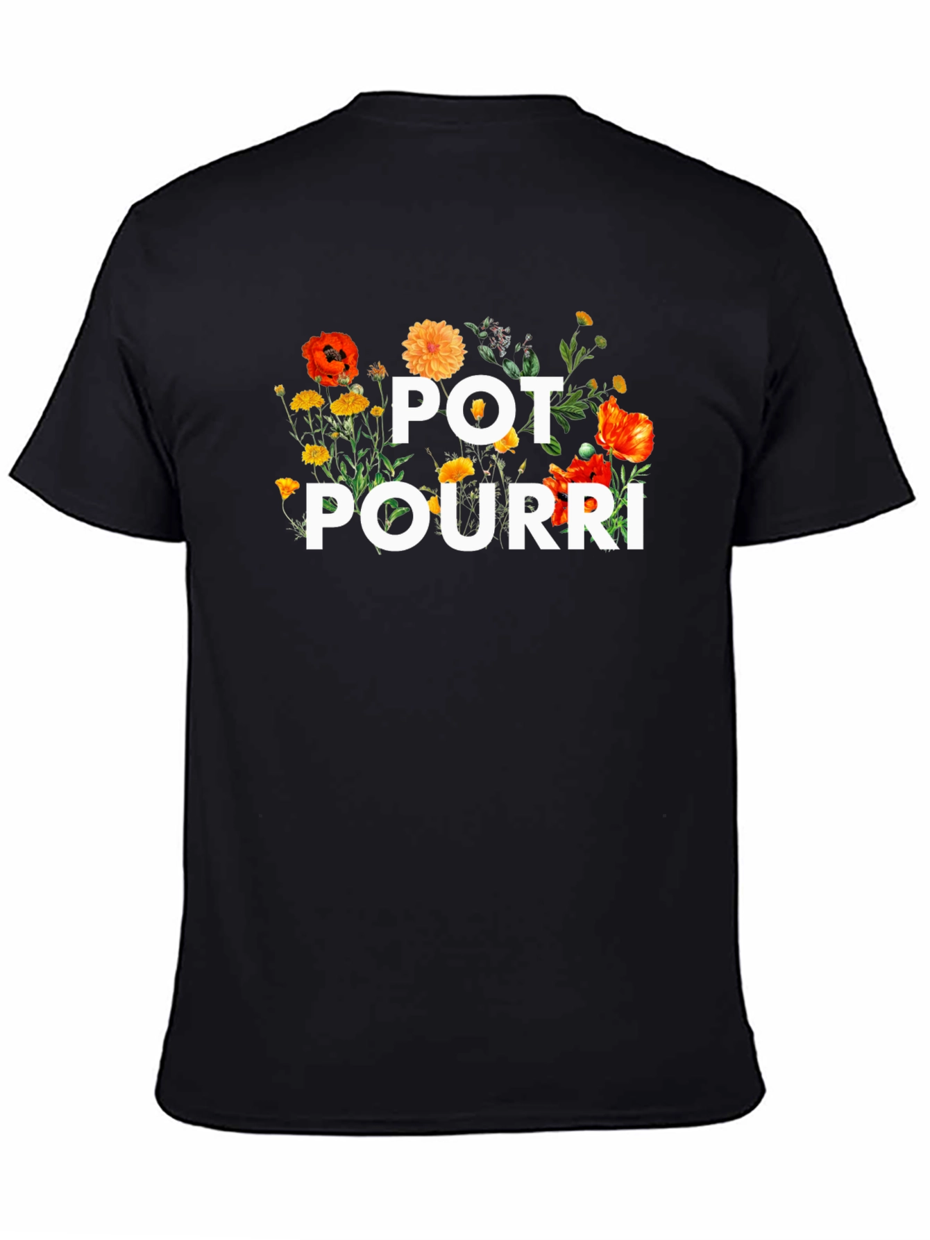 Black Pot Pourri Floral T-Shirt view 4