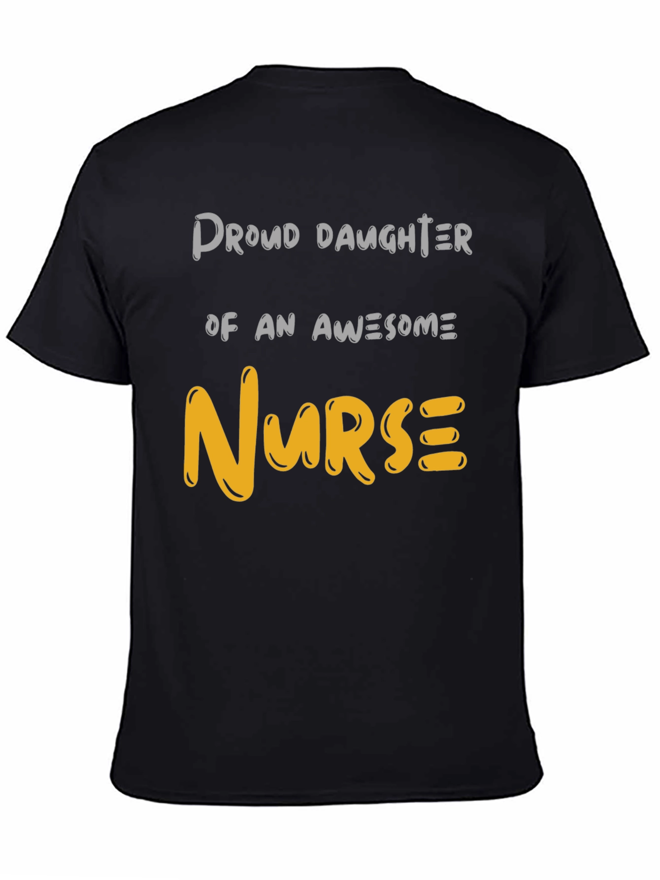 Black Proud Daughter Nurse T-Shirt view 4