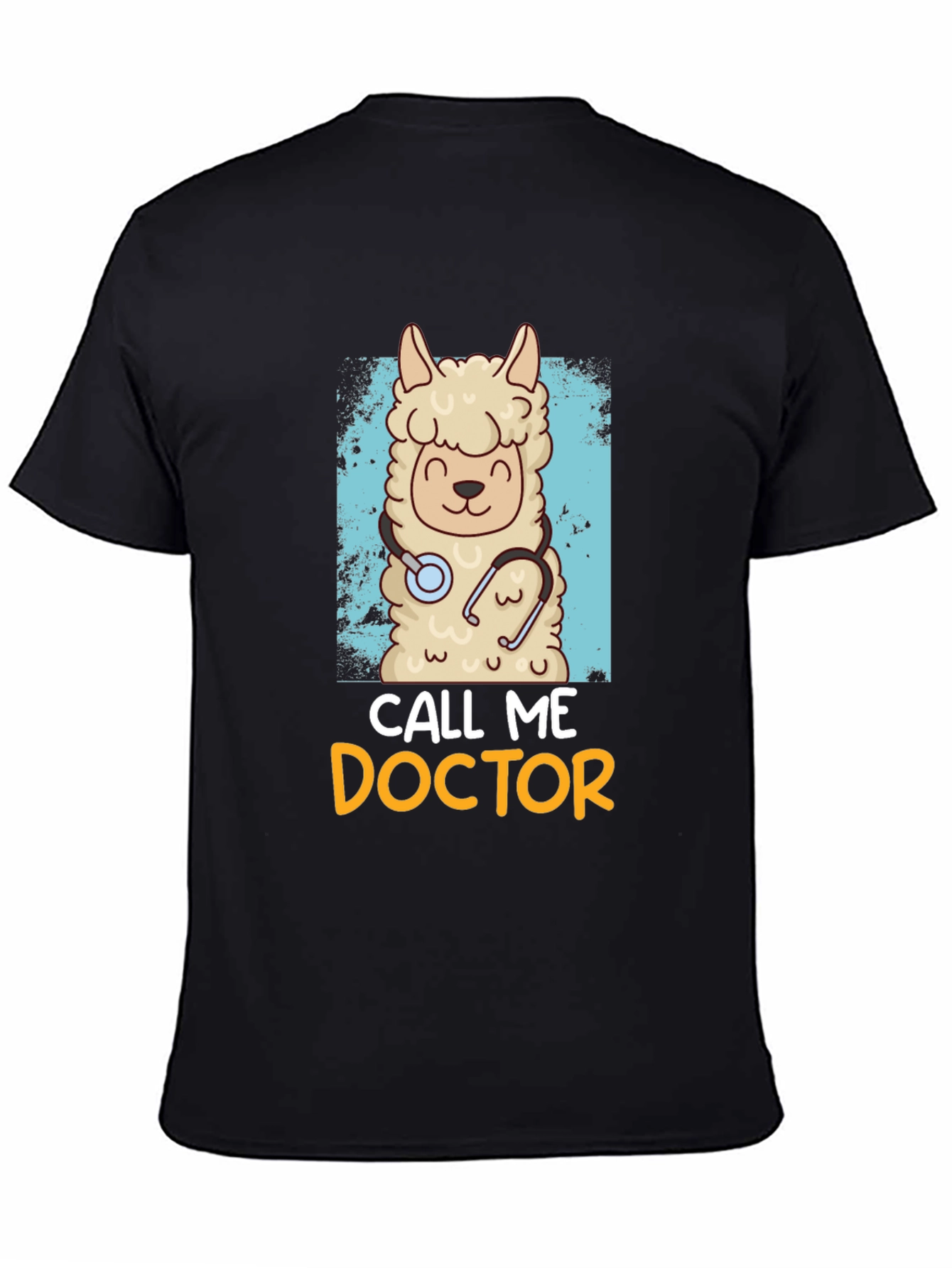 Black Call Me Doctor Llama Graphic Tee view 4
