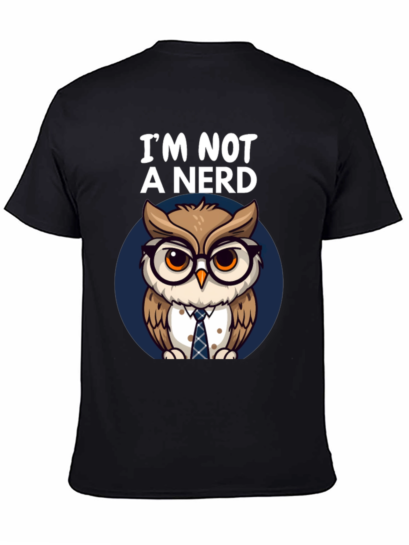 Black I'm Not A Nerd Owl T-Shirt view 4