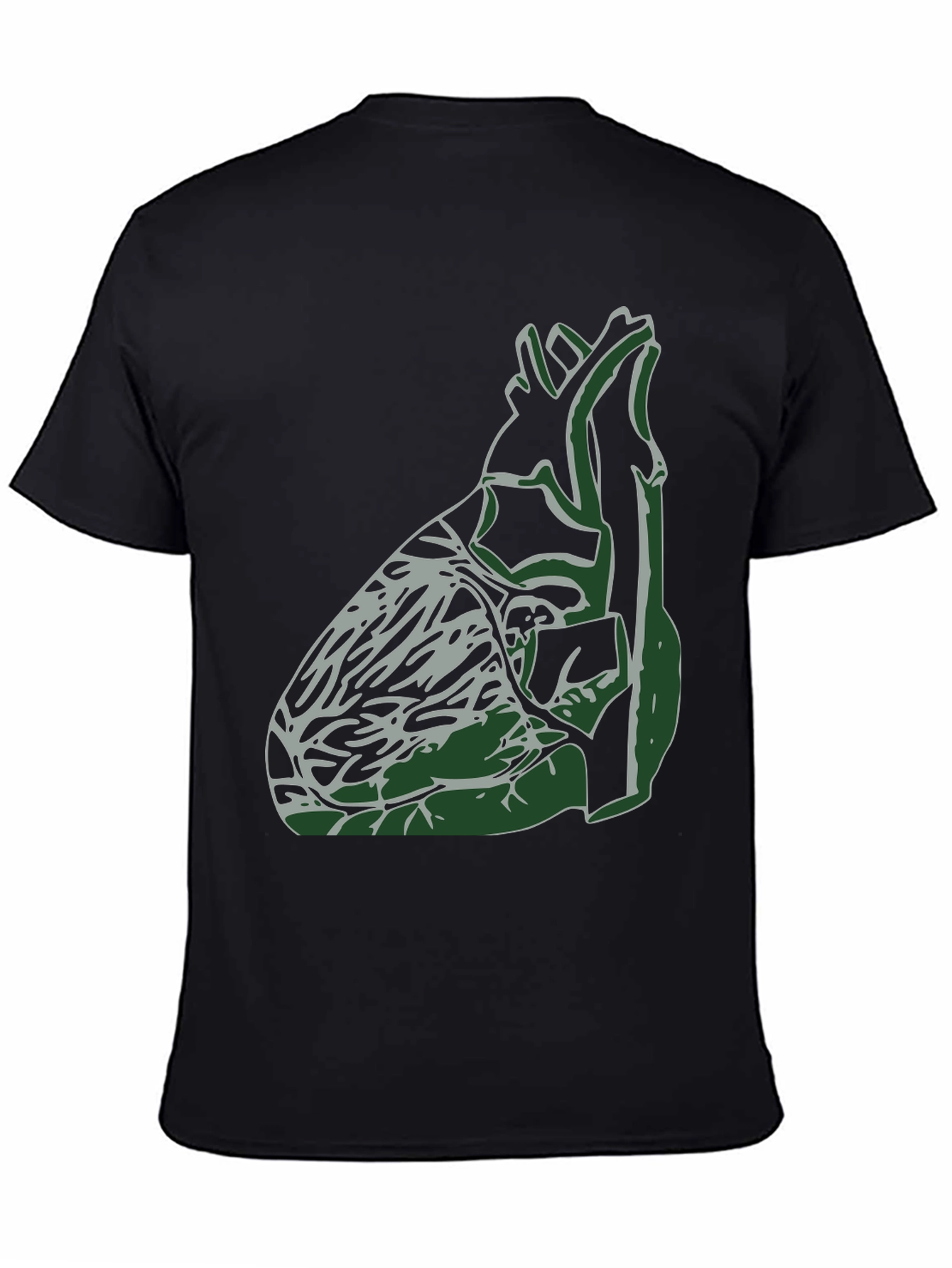 Black Anatomical Heart Graphic Tee - Unique Design view 4