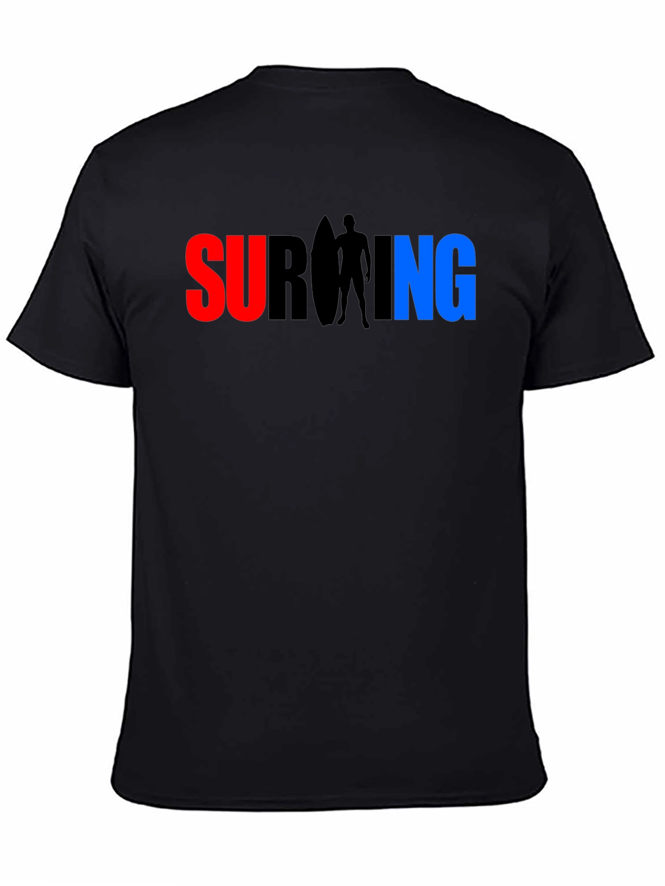 Black Surfing Graphic T-Shirt - Cool Casual Tee view 4