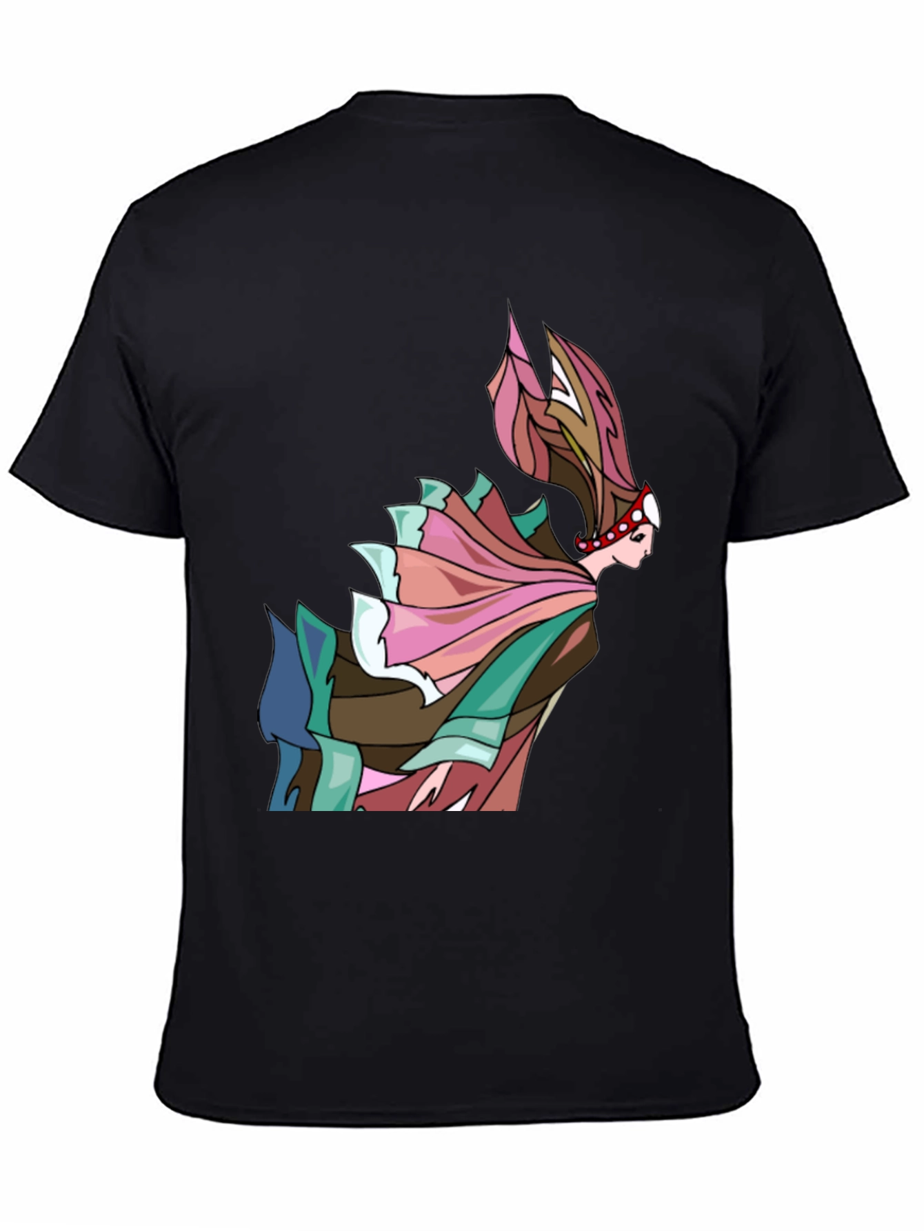 Black Abstract Art Woman T-Shirt view 4