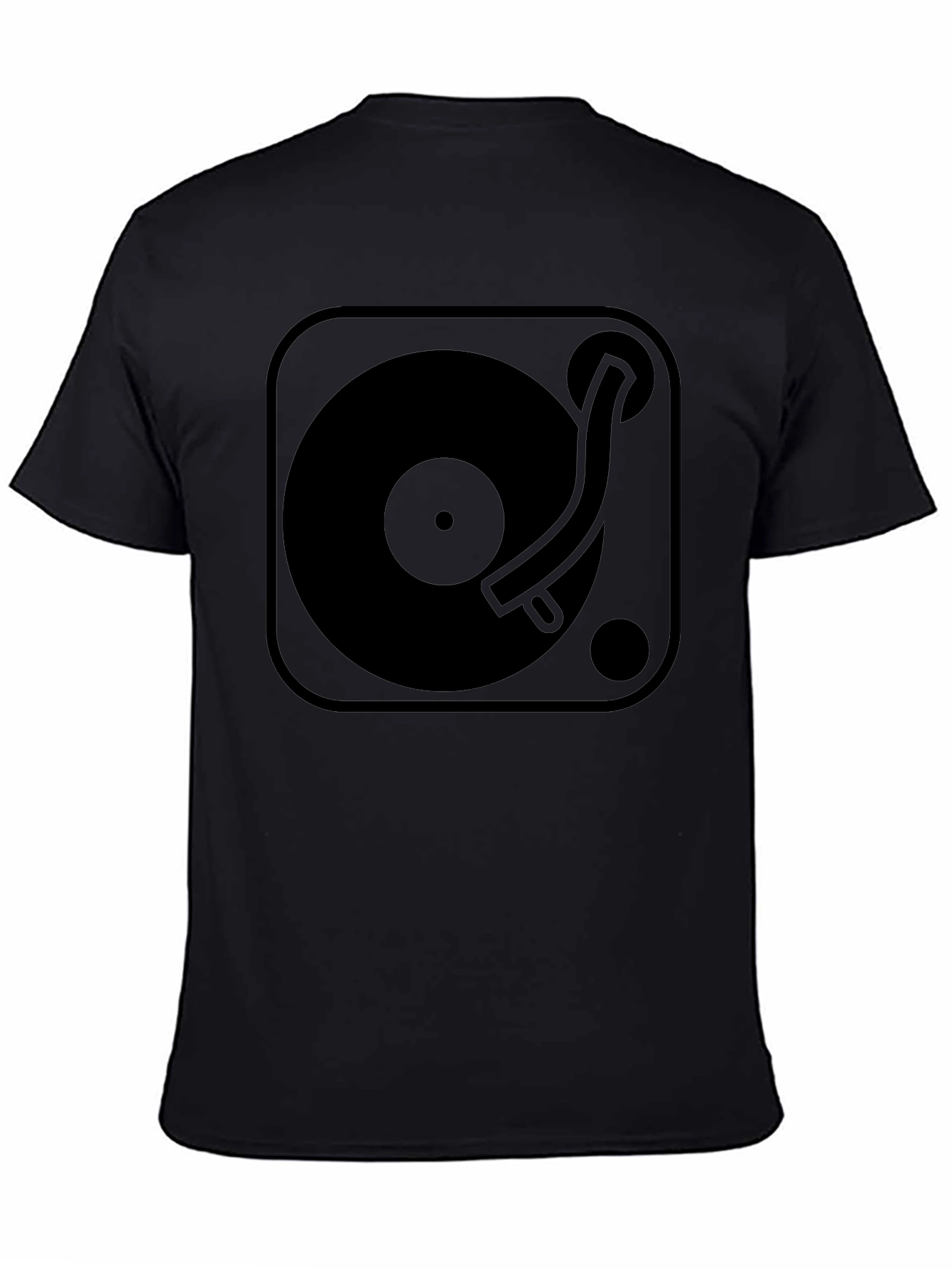 Black Turntable Graphic Tee - Vintage DJ T-Shirt view 4