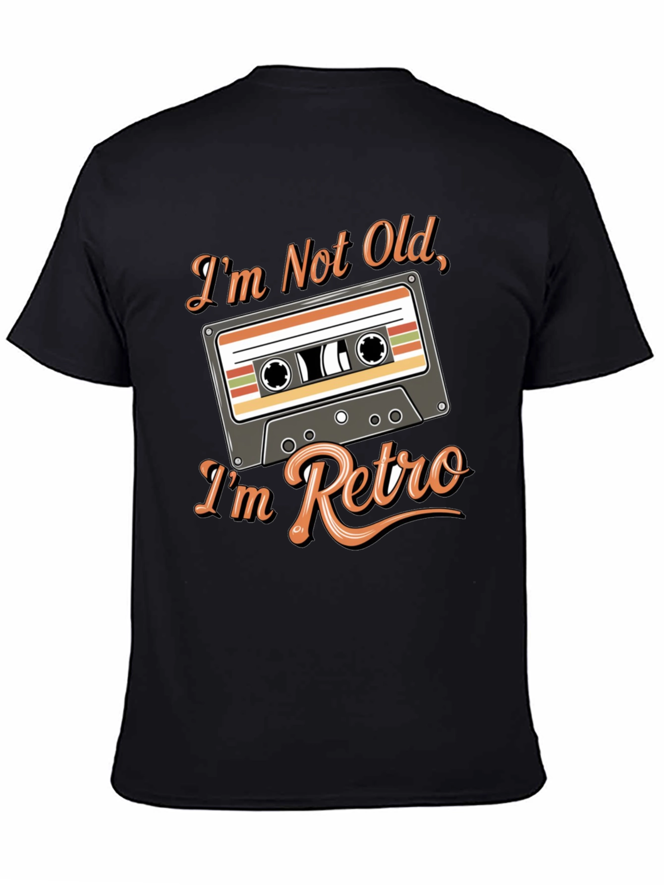Black Retro Cassette Tape T-Shirt - I'm Not Old view 4