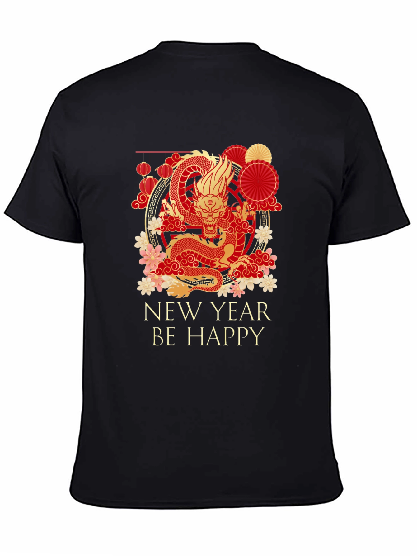 Black Chinese Dragon New Year T-Shirt view 4