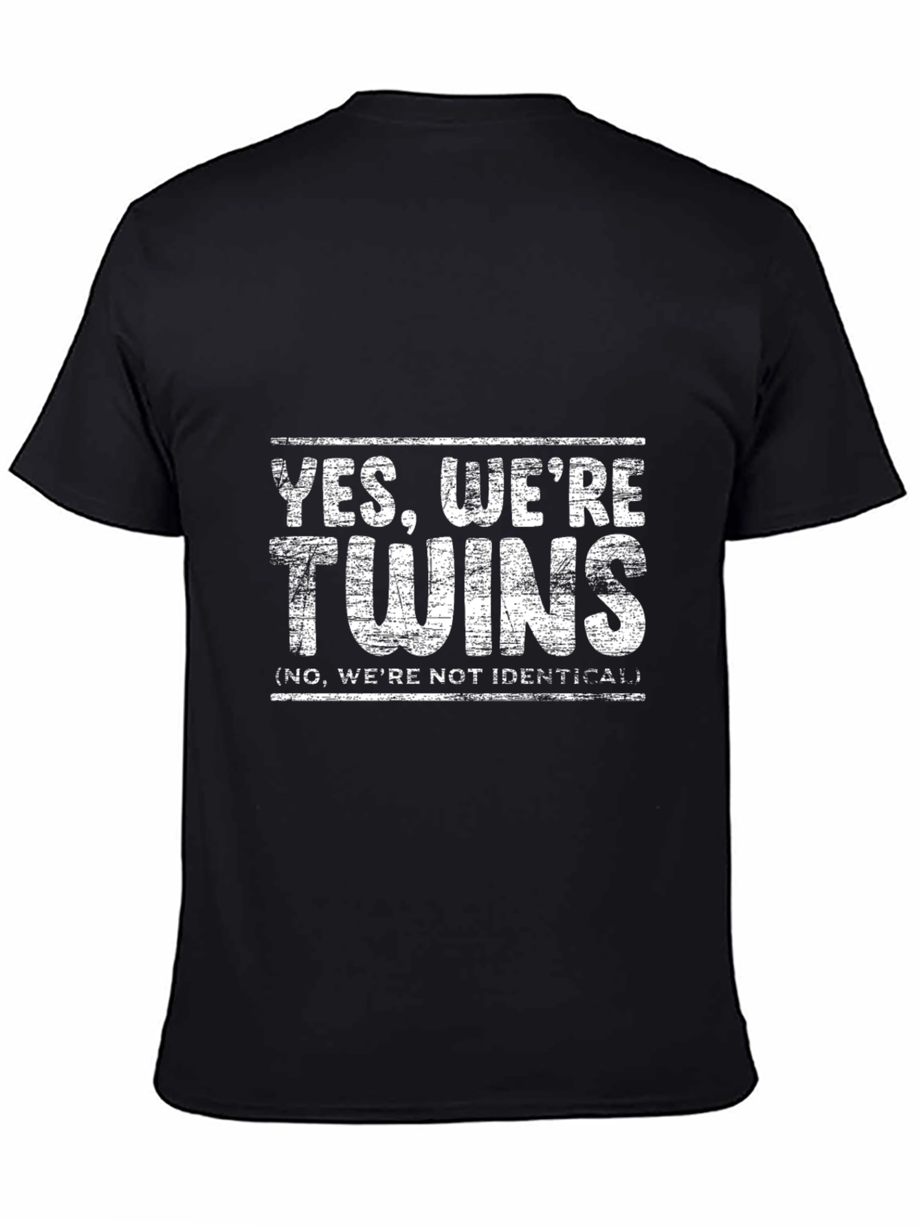 Black Yes, We're Twins Graphic T-Shirt view 4