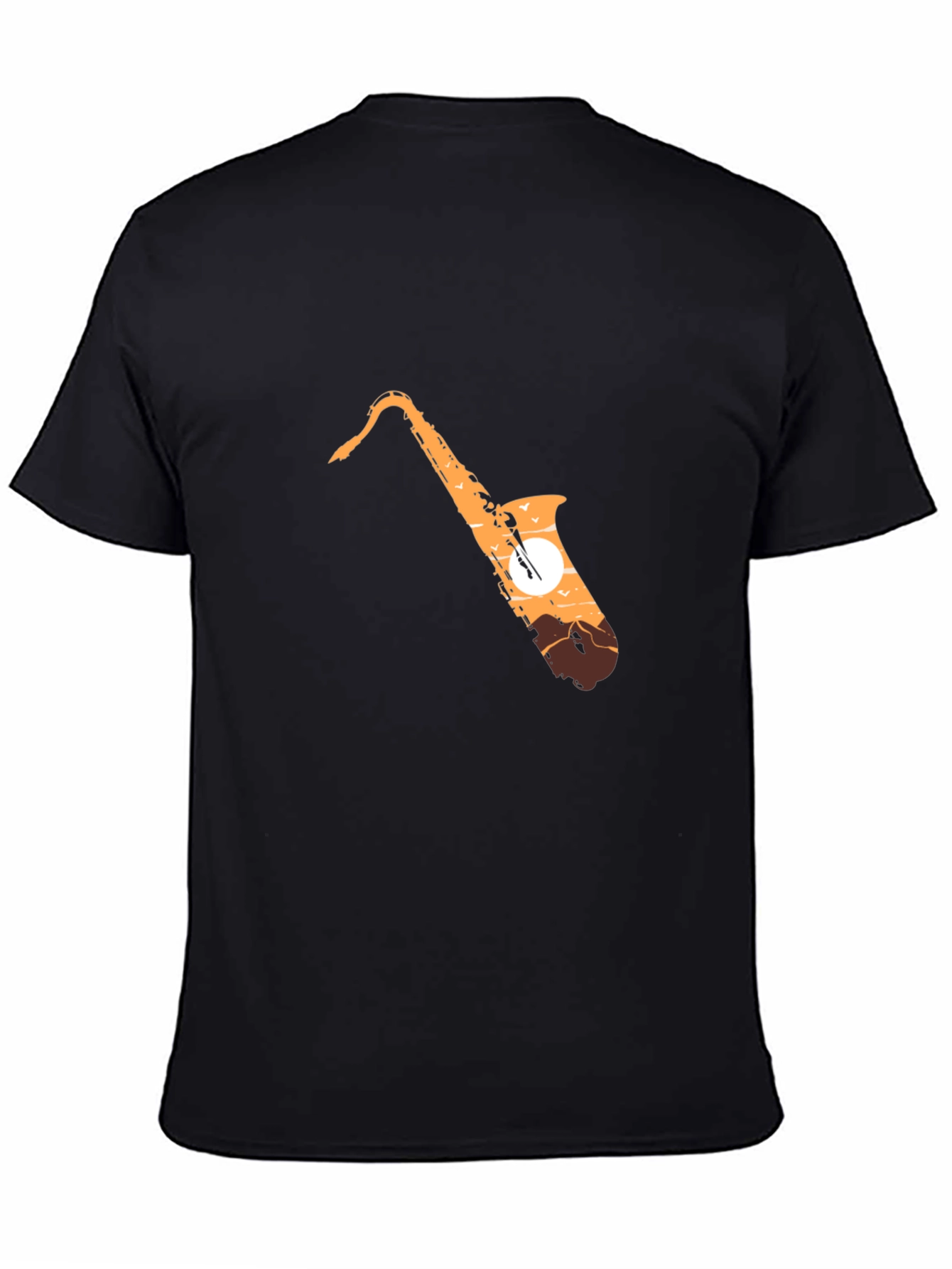 Black Saxophone Sunset Graphic T-Shirt - Stylish Music Lover Tee view 4