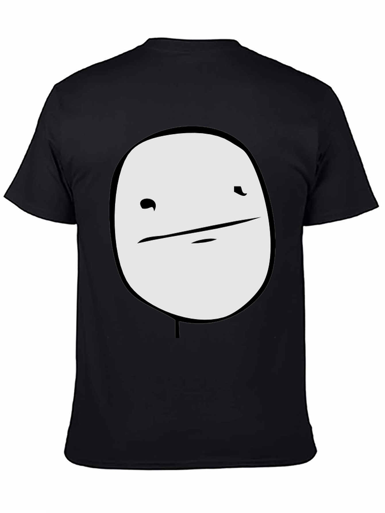 Black Men's Black Graphic T-Shirt - Meme Face Design view 4