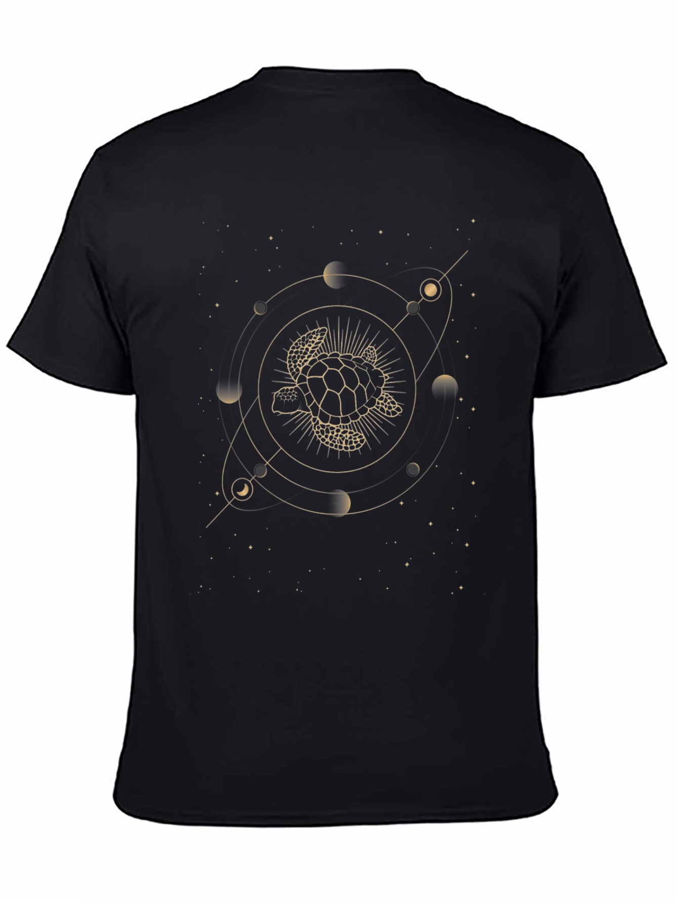 Black Celestial Turtle Graphic Tee - Black Cotton Blend view 4