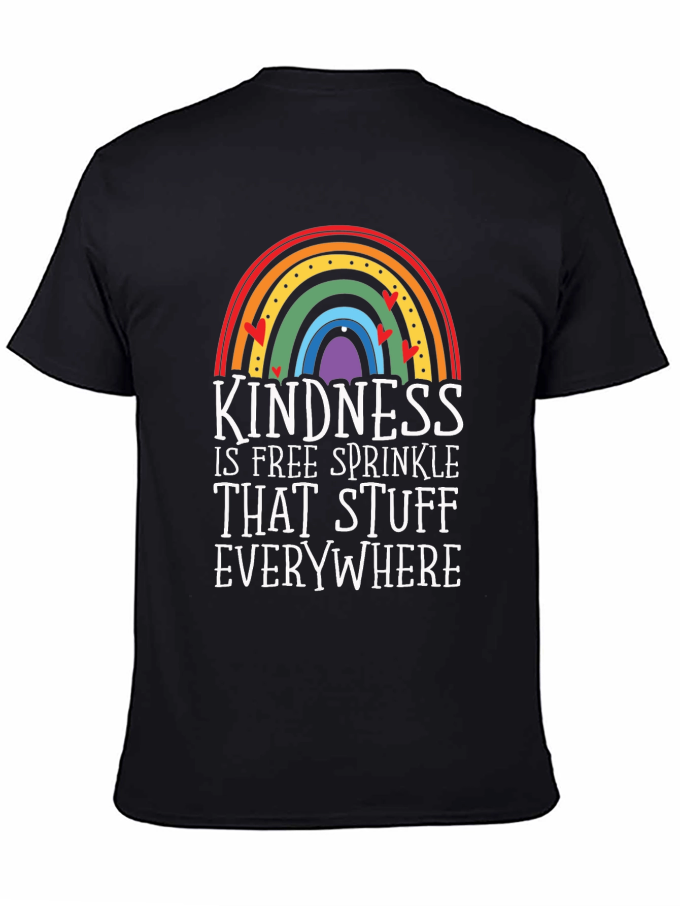 Black Kindness Rainbow Graphic Tee view 4
