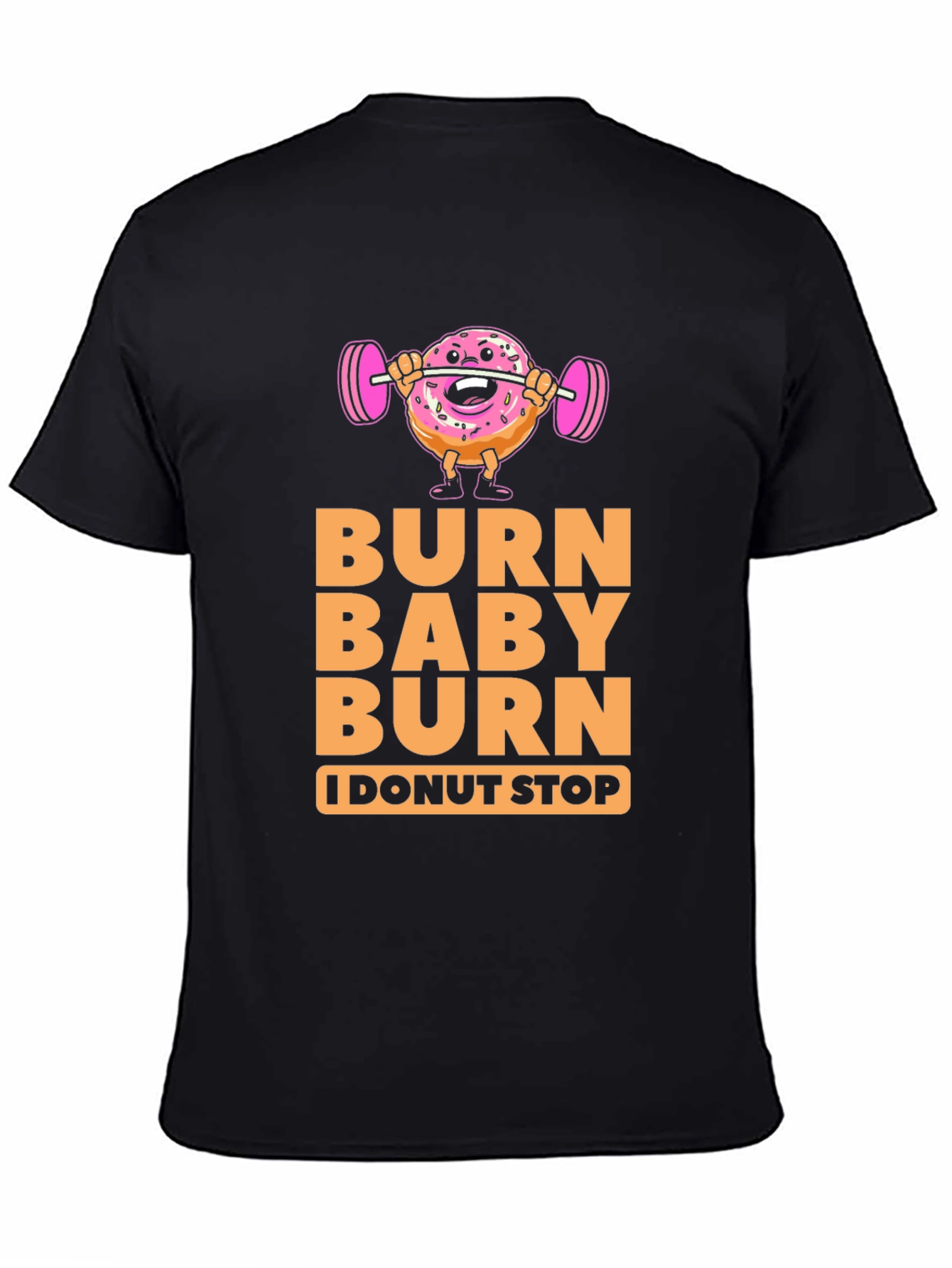 Black Burn Baby Burn Donut Workout T-Shirt view 4