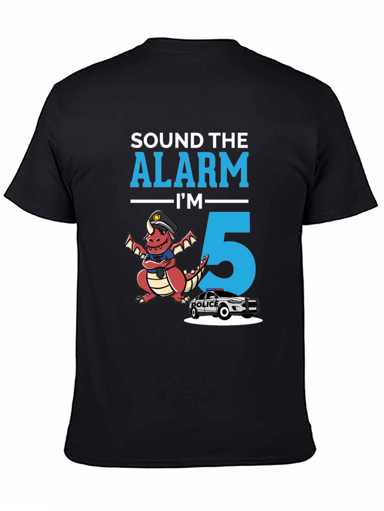 Black Sound the Alarm I'm 5 T-Shirt view 4