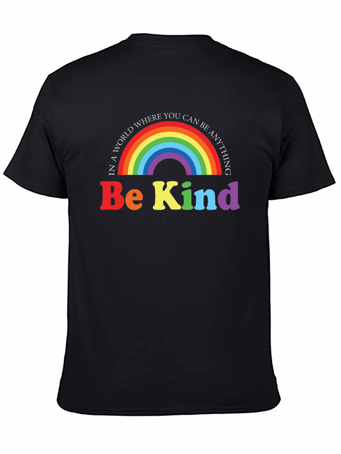Black Be Kind Rainbow Graphic Tee view 4