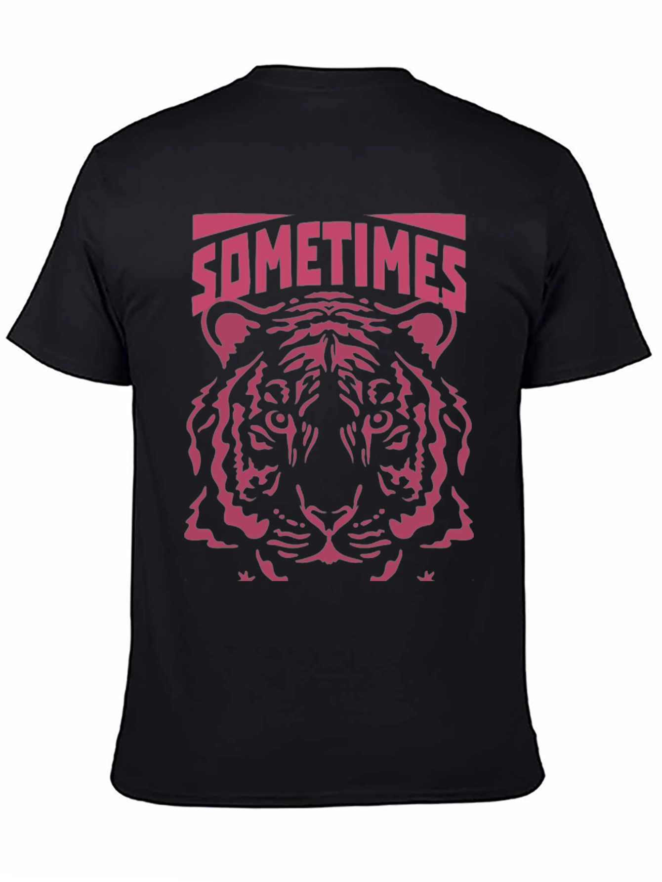 Black Sometimes Tiger Graphic T-Shirt - Cool Animal Tee view 4