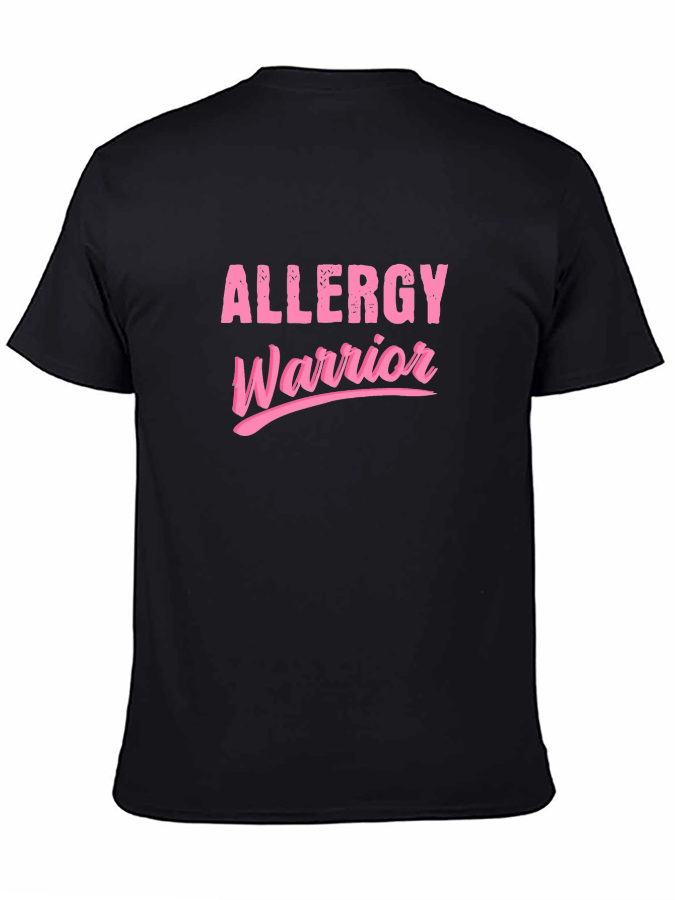 Black Allergy Warrior Pink Graphic T-Shirt view 4