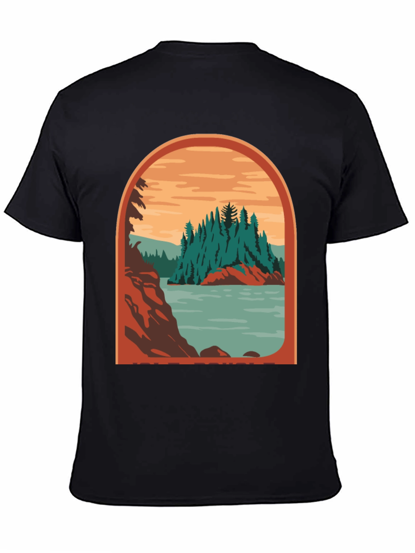 Black Retro Landscape Graphic Tee view 4