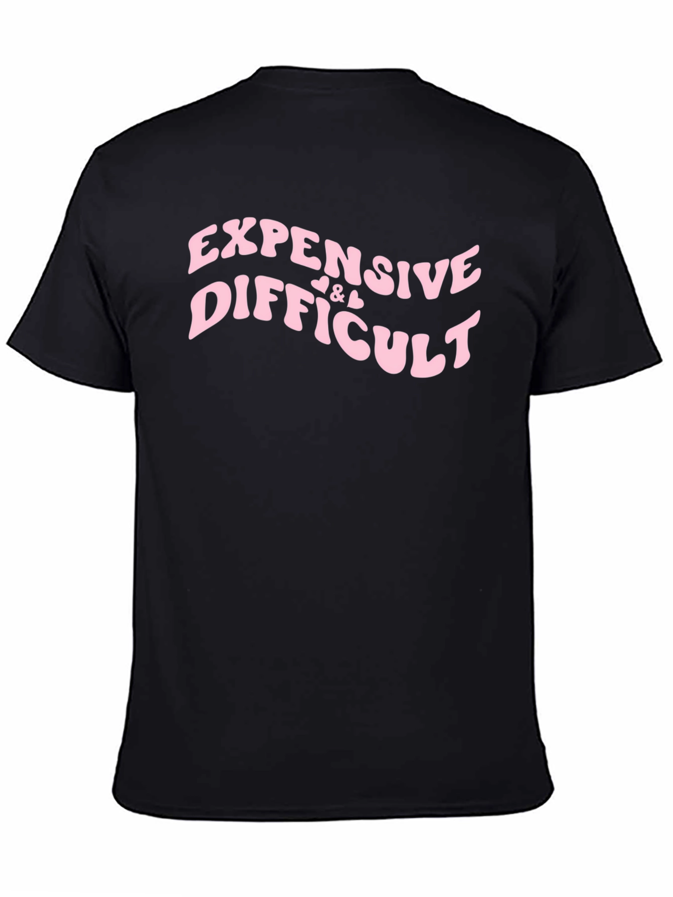 Black Expensive & Difficult Black Graphic Tee Shirt view 4