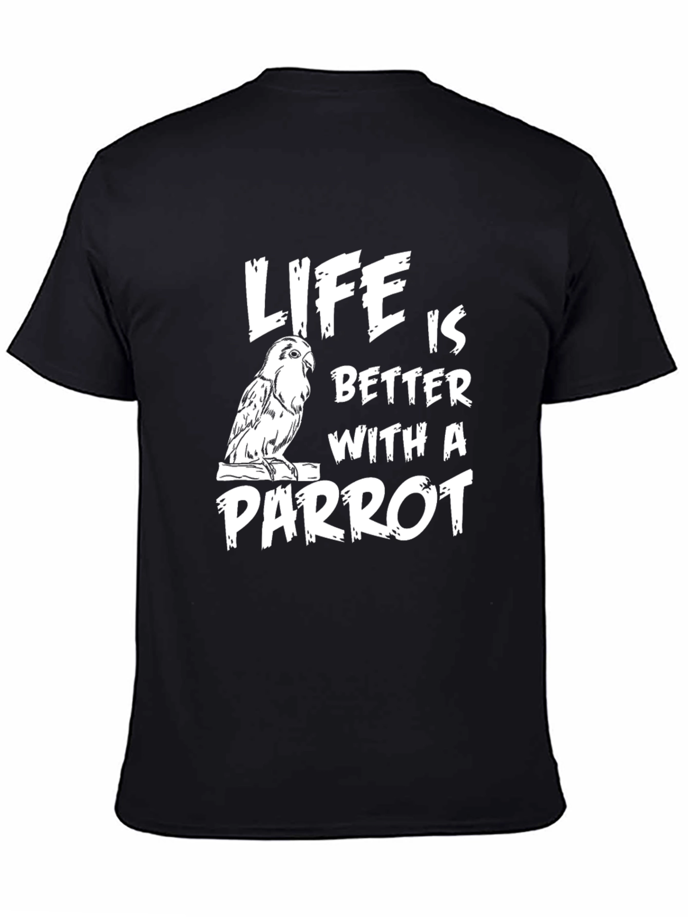 Black Life is Better With a Parrot Black T-Shirt view 4