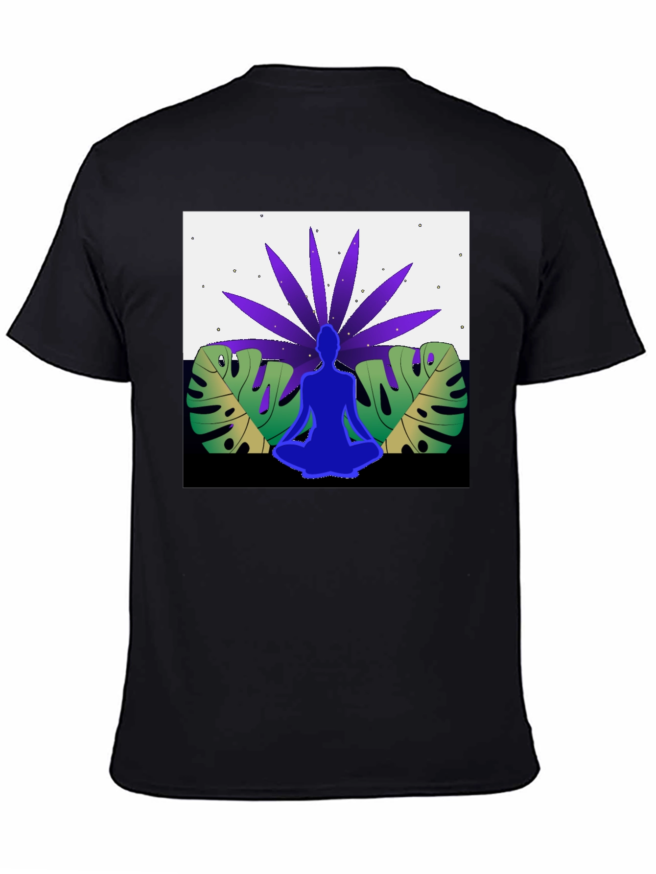 Black Yoga Meditation Nature Graphic Tee view 4