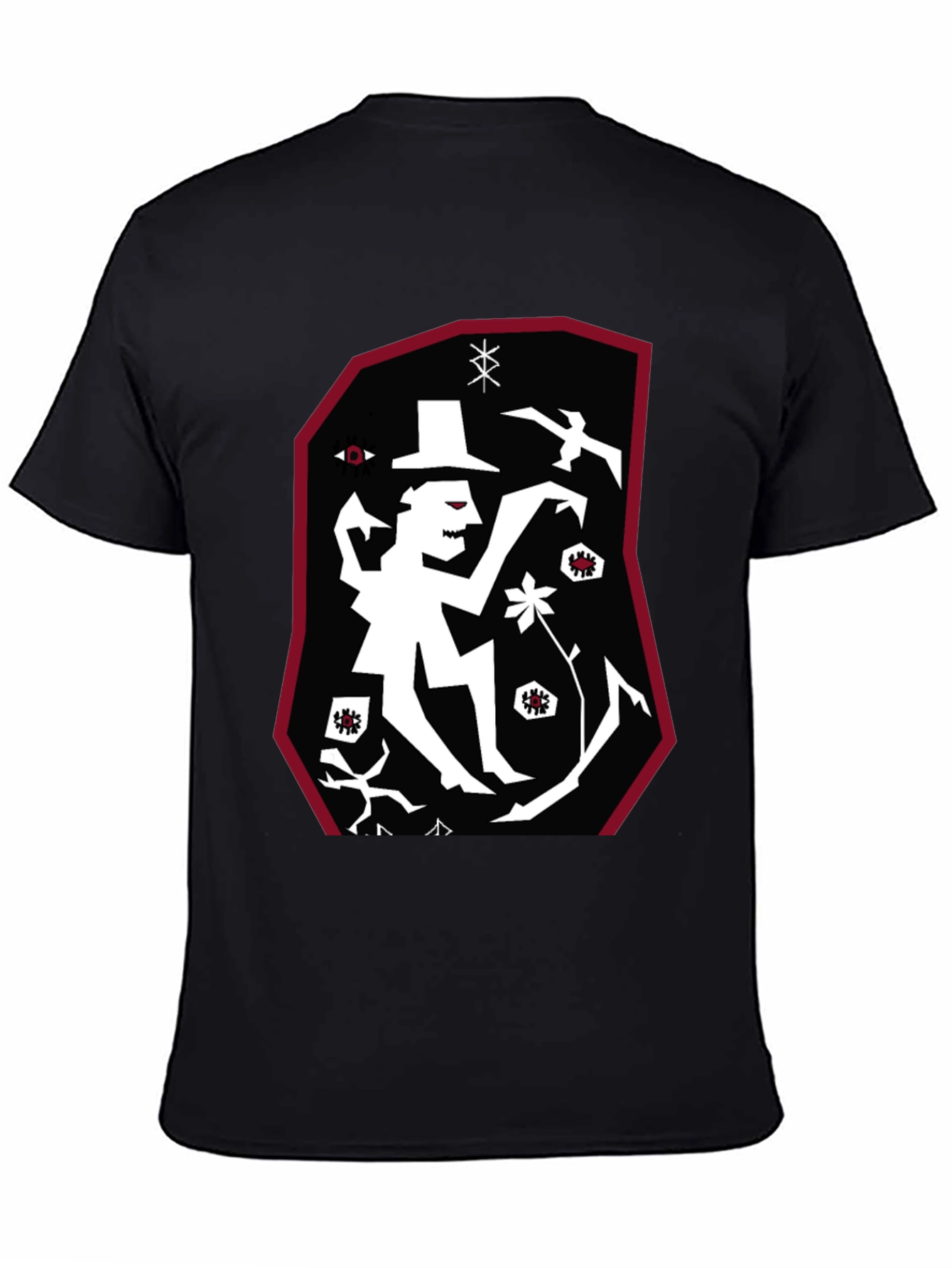 Black Unique Graphic Print T-Shirt - Eye-Catching Design view 4