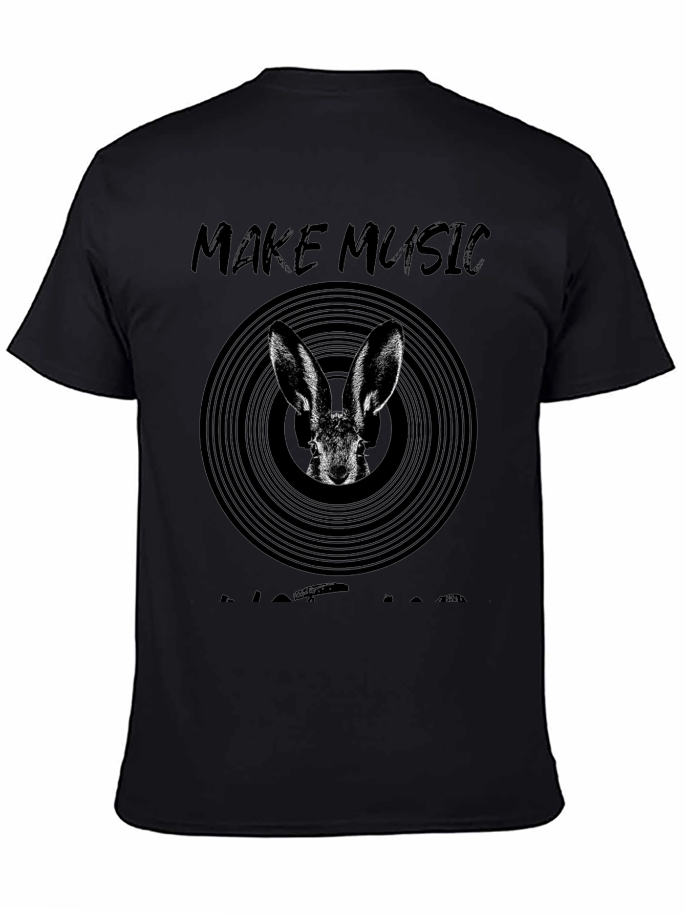 Black Make Music Not War Bunny T-Shirt view 4