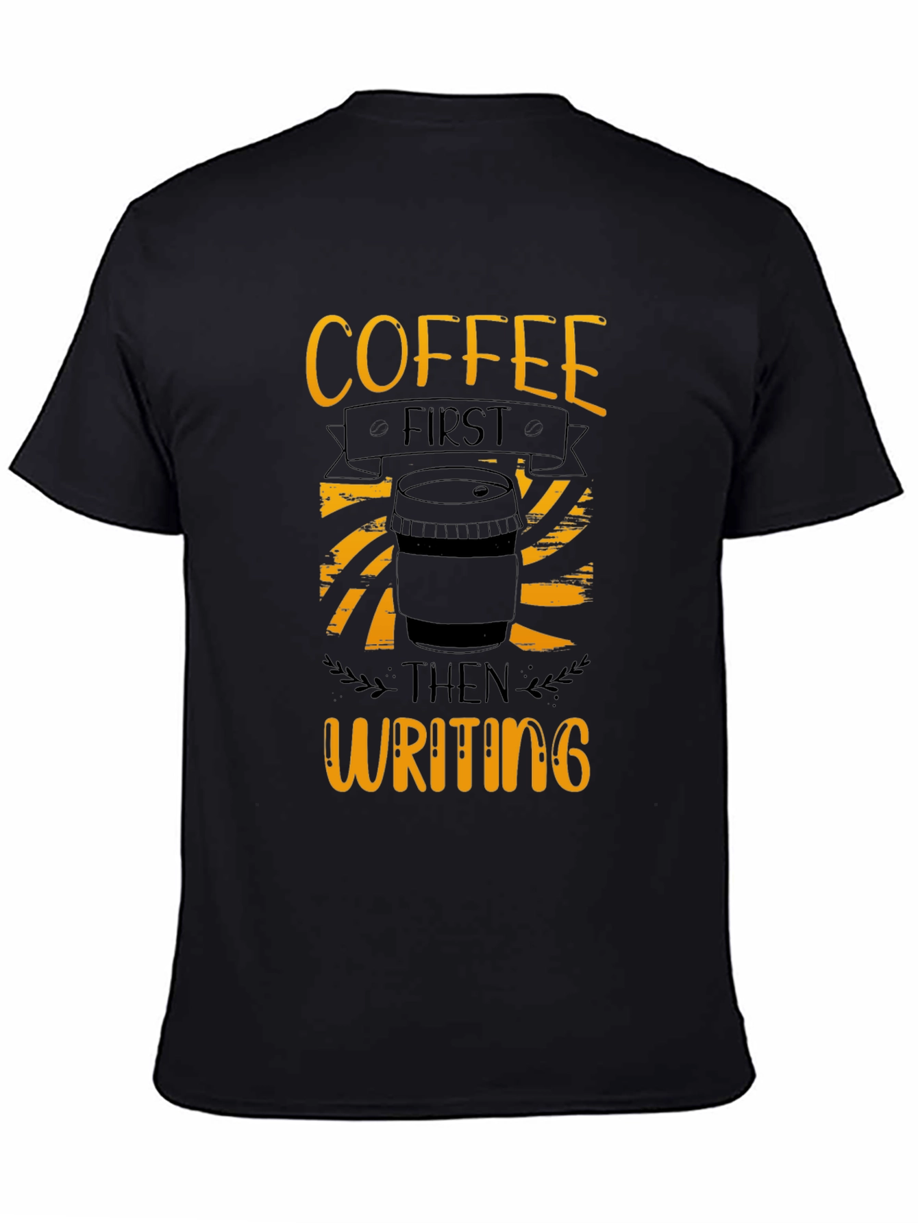 Black Coffee First Writing T-Shirt - Black view 4