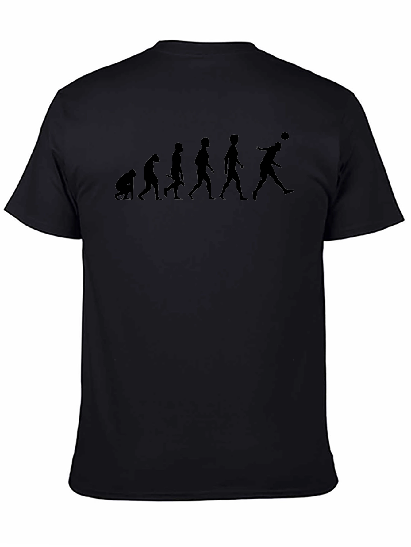 Black Evolution of Soccer T-Shirt - Black, Funny, Unique view 4