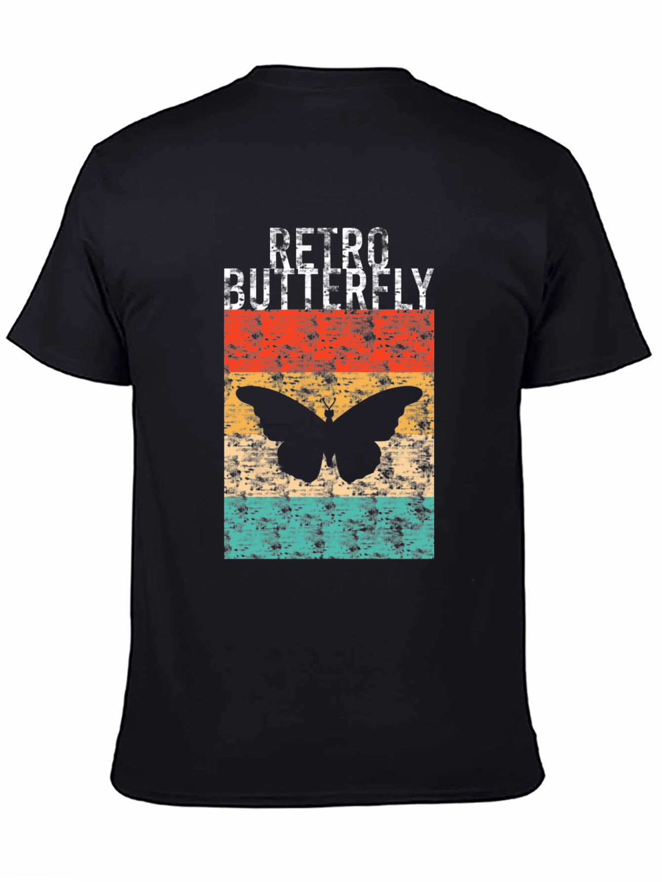 Black Retro Butterfly Graphic T-Shirt view 4