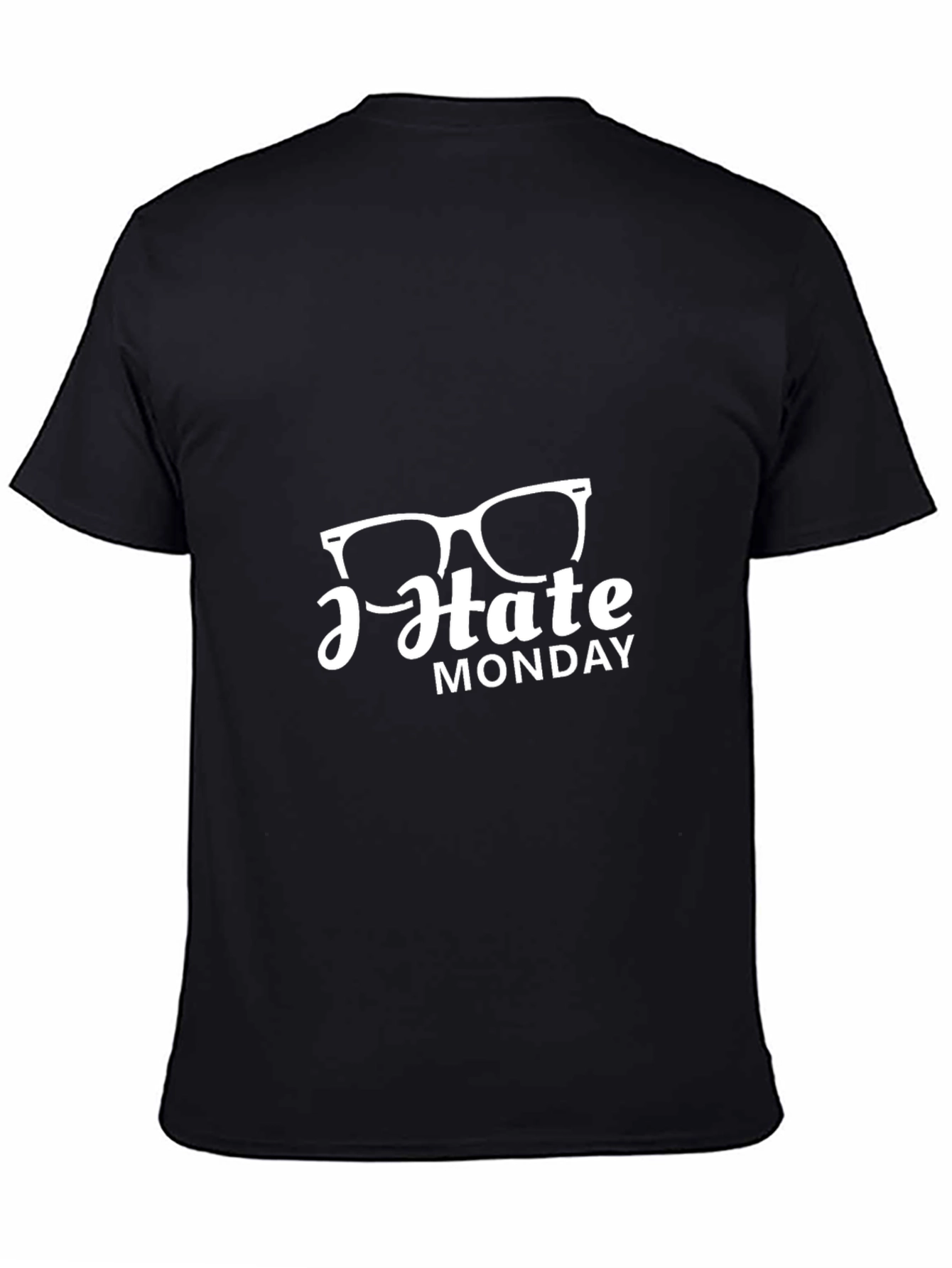 Black I Hate Monday Graphic Tee - Black Casual T-Shirt view 4